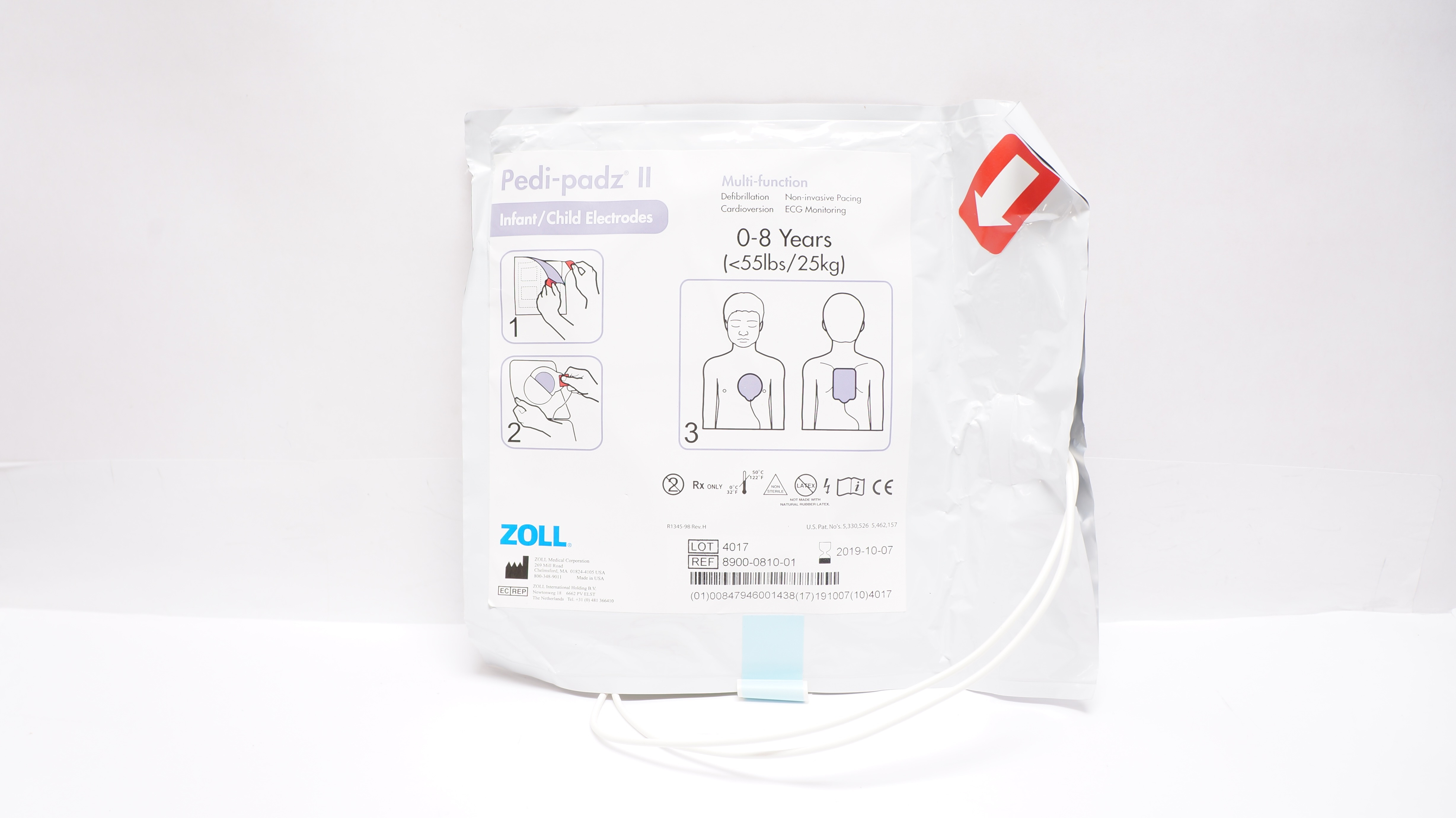 Zoll 8900-0810-01 Pedi-padz II Infant/Child Electrodes 0-8Years <55lbs (x)