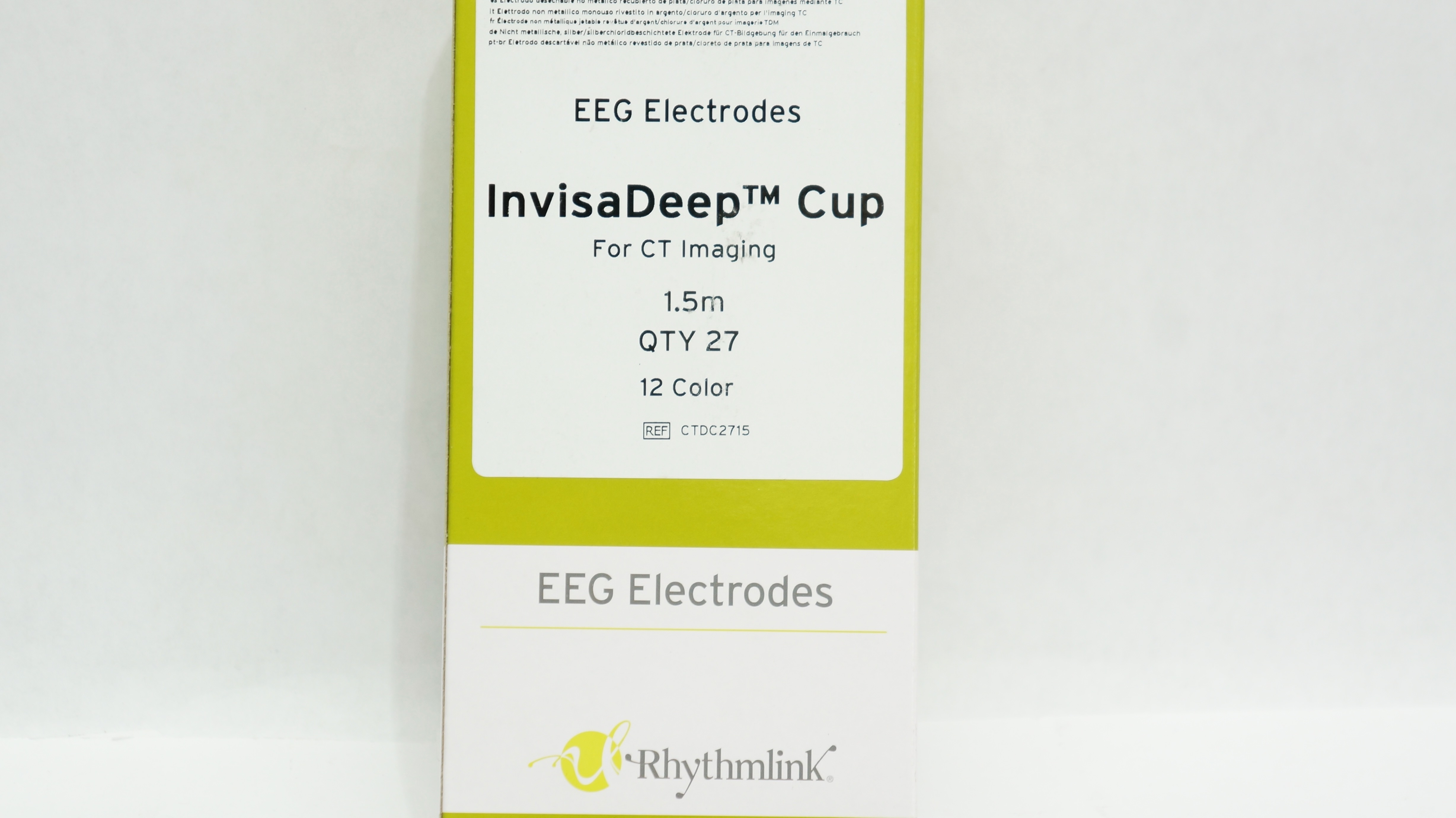 Rhythmlink CTDC2715 EEG Electrodes InvisaDeep Cup 12 Color, 1.5m - Box of 27