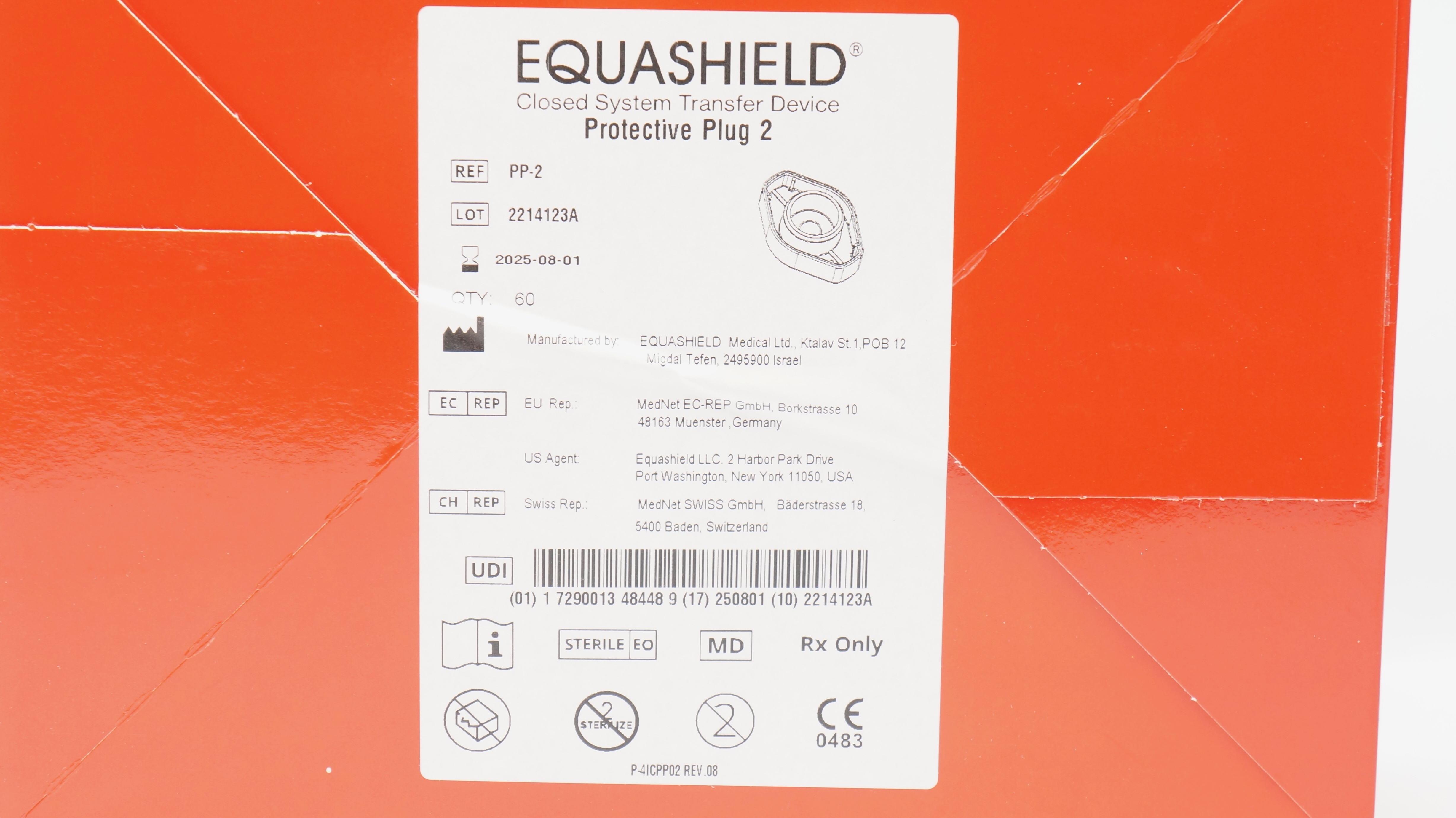 Equashield Medical PP-2 Closed System Protective Plug 2 - Box of 60