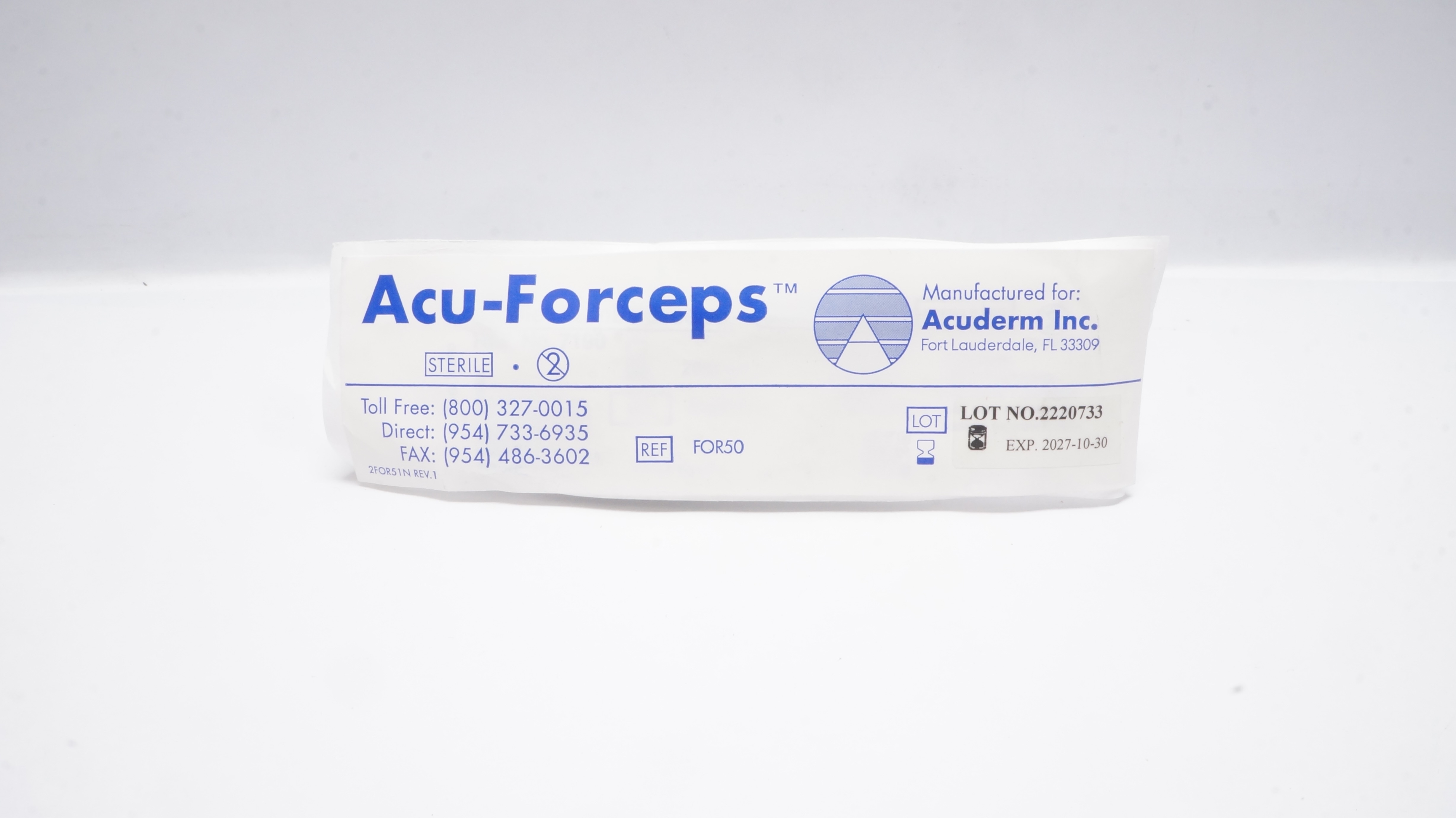 Acuderm FOR50 Acu-Forceps, Disposable
