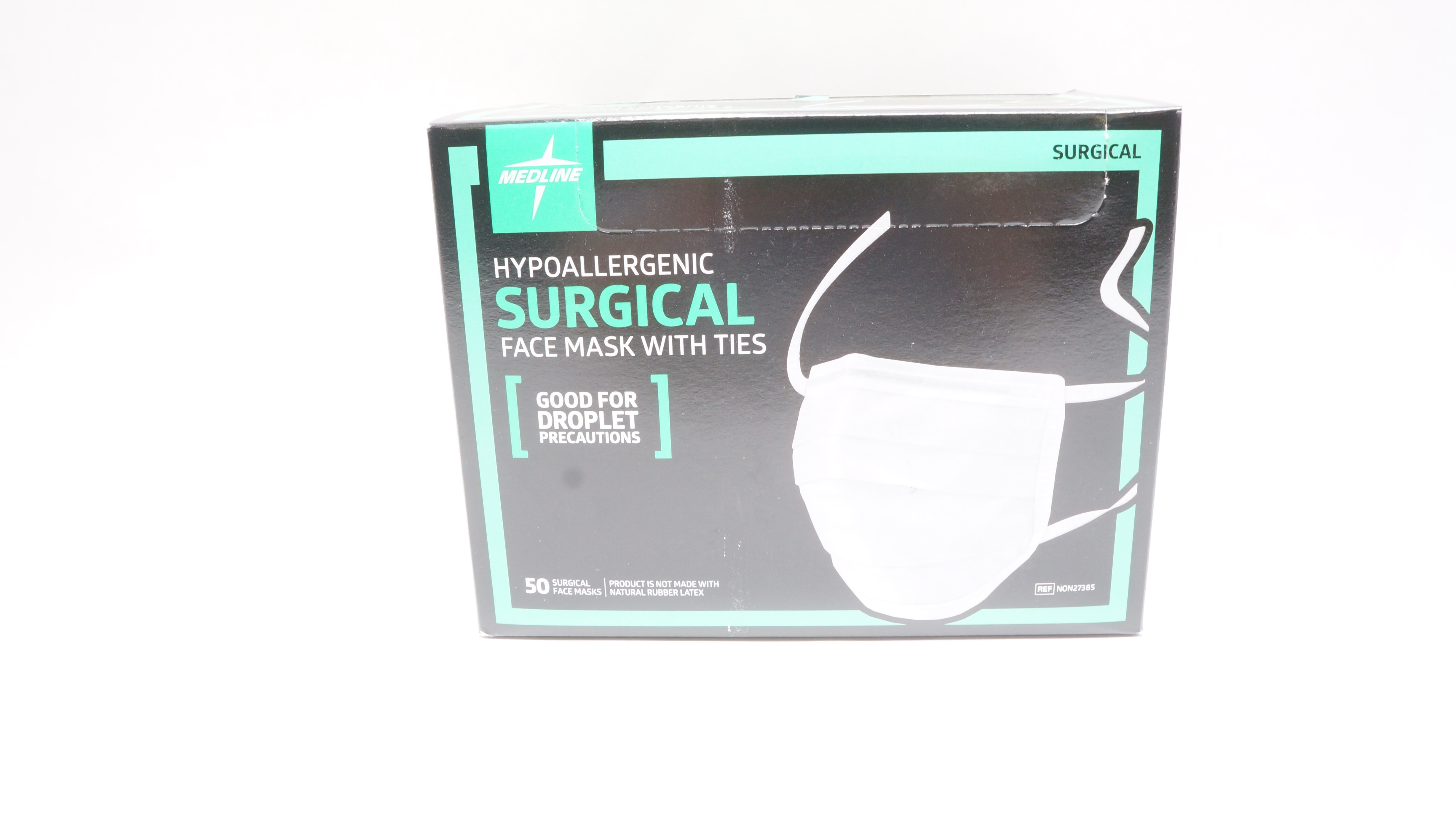 Medline NON27385 Hypoallergenic Surgical Face Mask With Ties - Box of 50