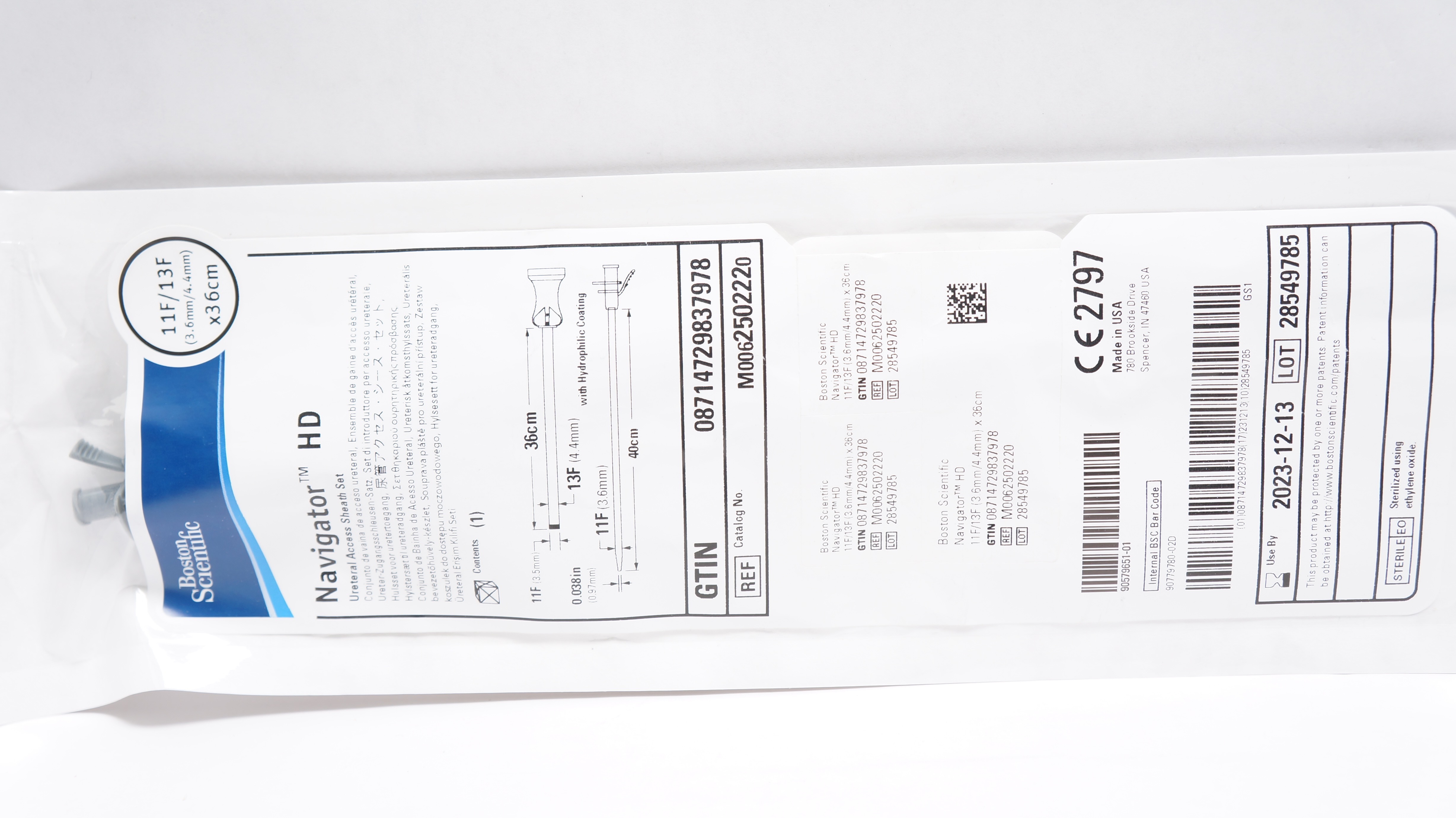 Boston Scientific M0062502220 Navigator HD Ureteral Sheath Set 11F/13F x 36cm(x)