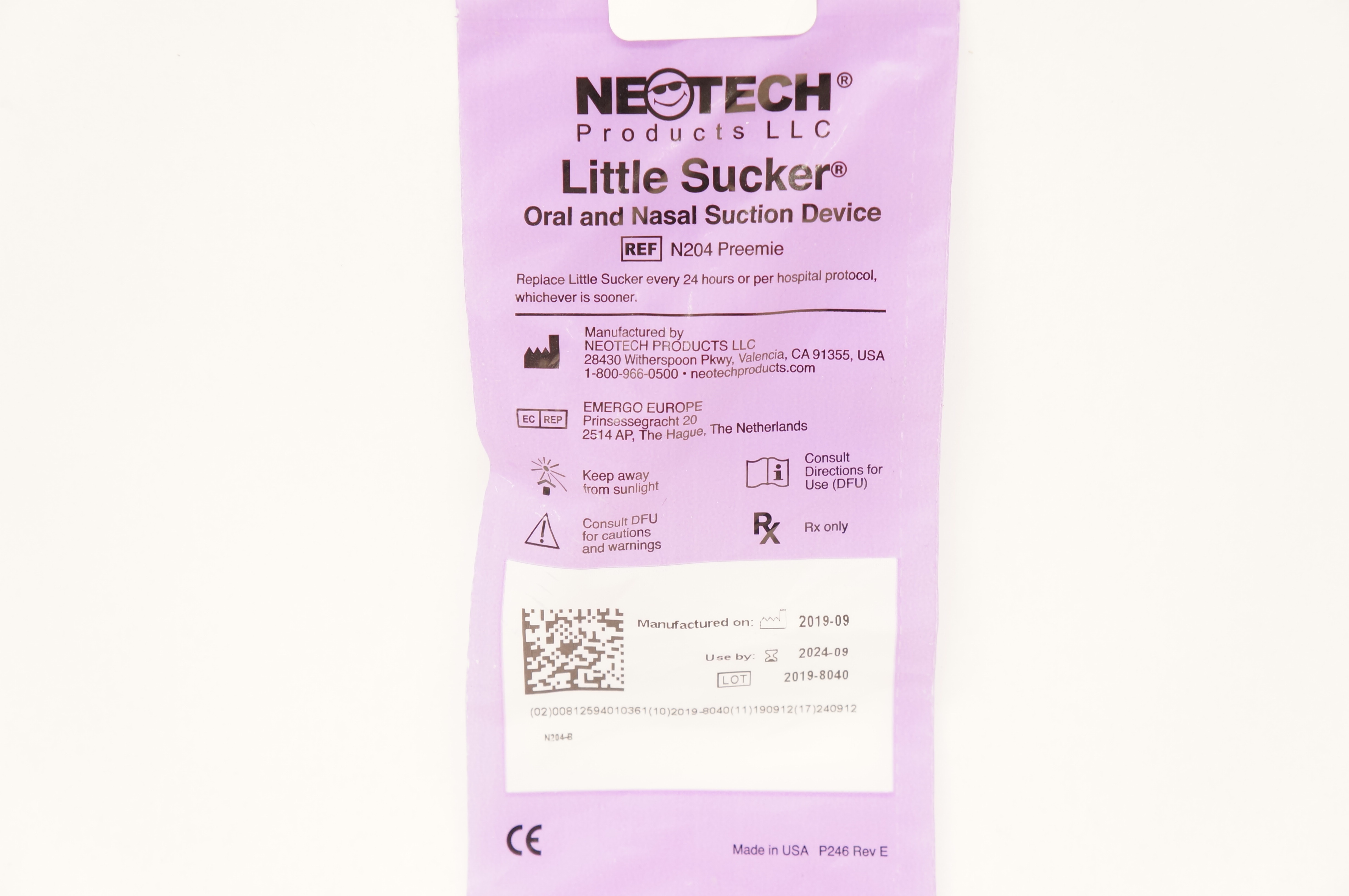 Neotech N204 Preemie Little Sucker Oral and Nasal Suction Device