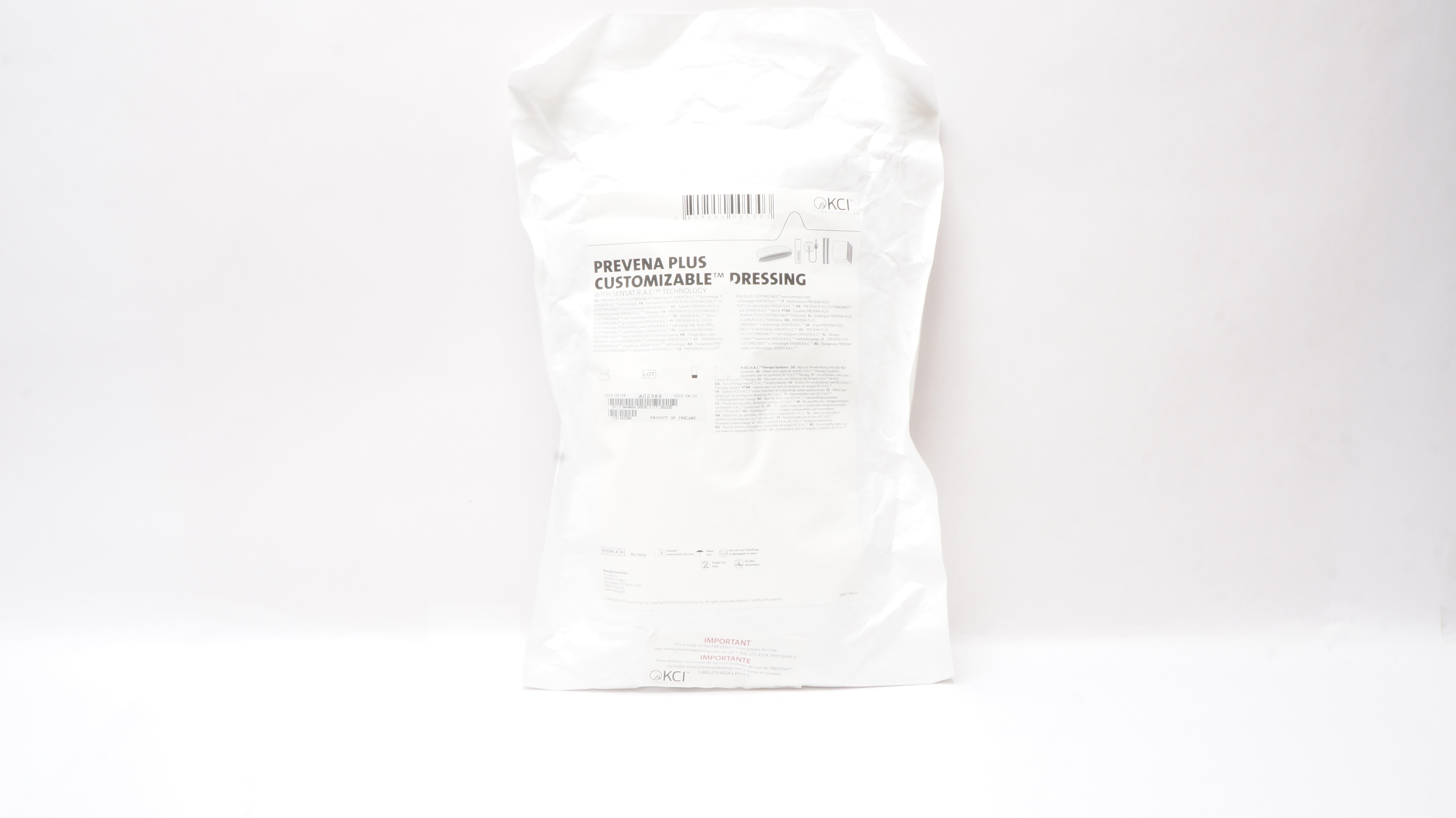 KCI Prevena Plus Customizable Dressing with SENSAT.R.A.C. Technology