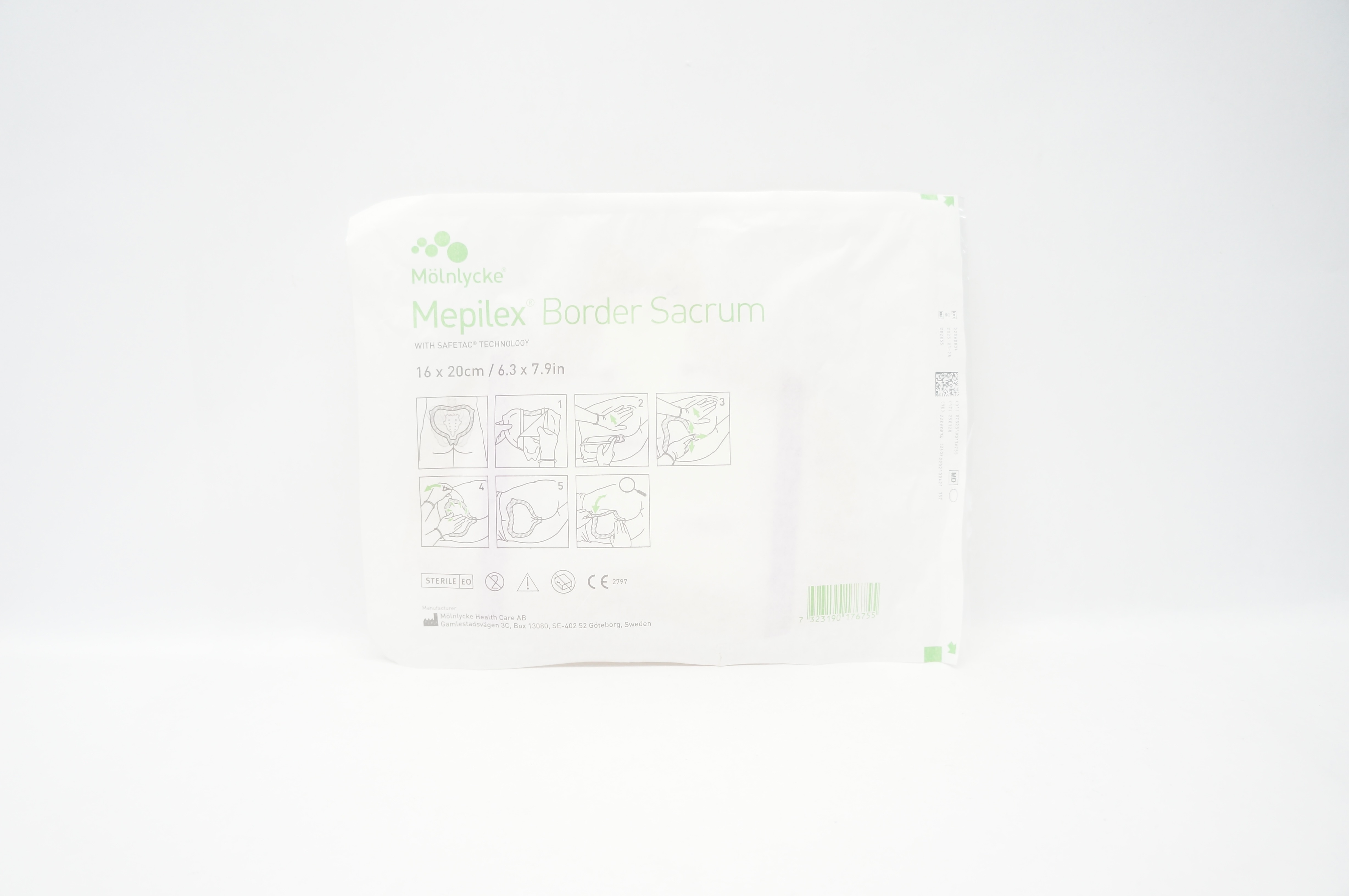 Molnlycke Health Care 282055 Mepilex Border Sacrum 6.3 x 7.9inch