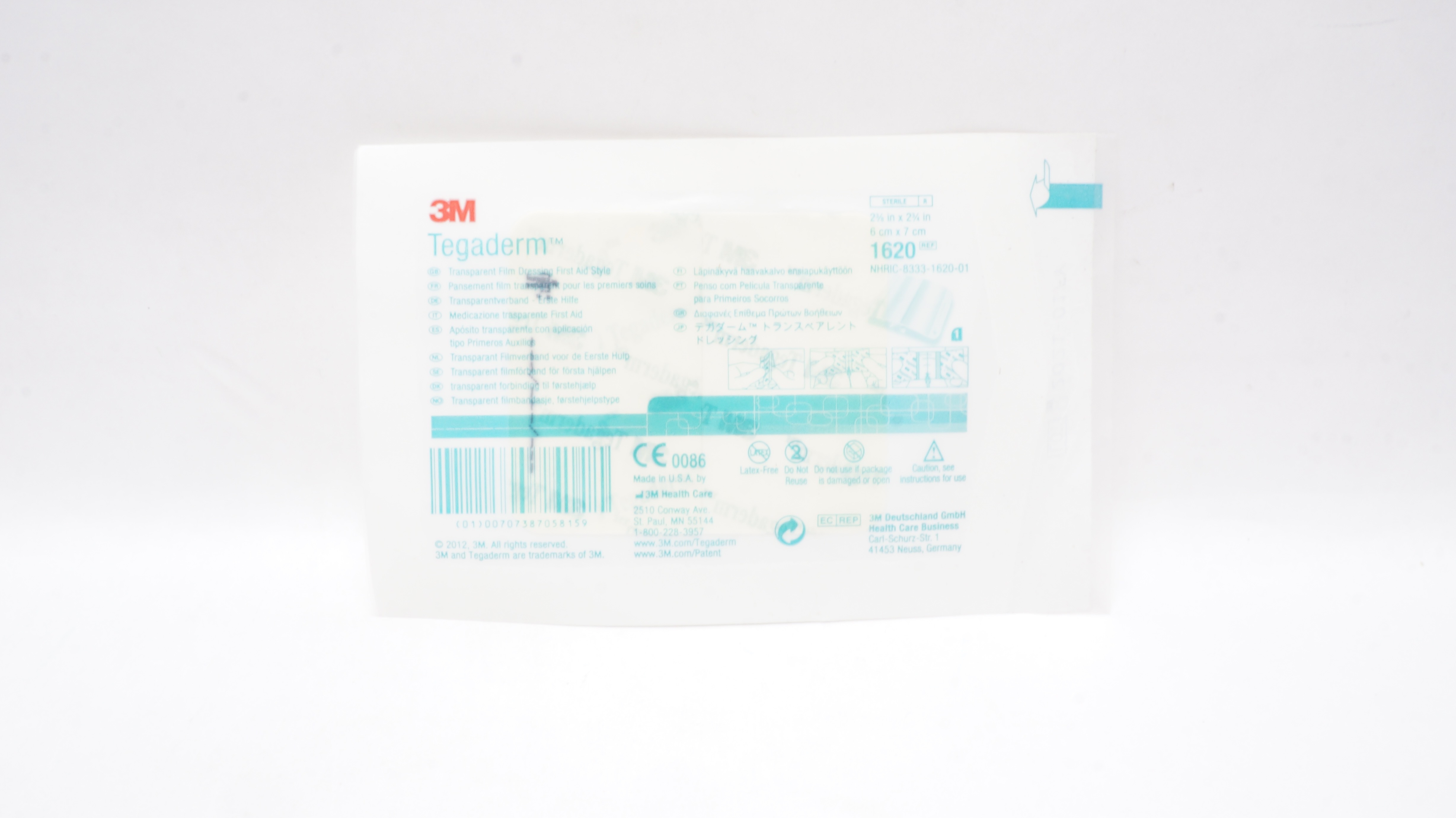 3M 1620 Tegaderm Transparent Dressing with Label 2.375 x 2.75 inch (x)