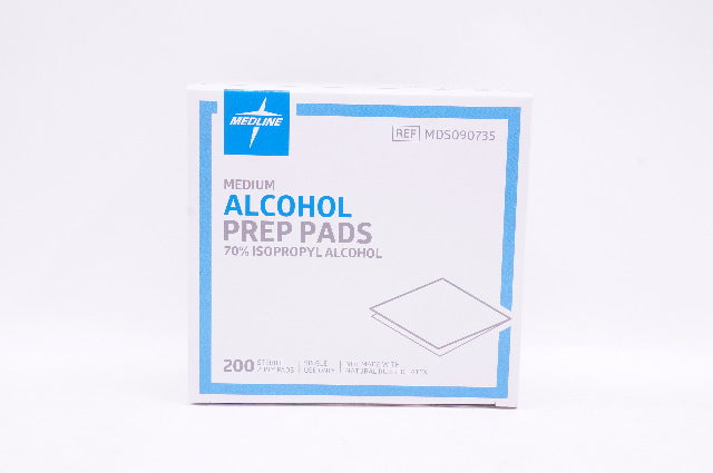 Medline MDS090735 Medium Alcohol Prep Pads 70% Isopropyl - Box of 12