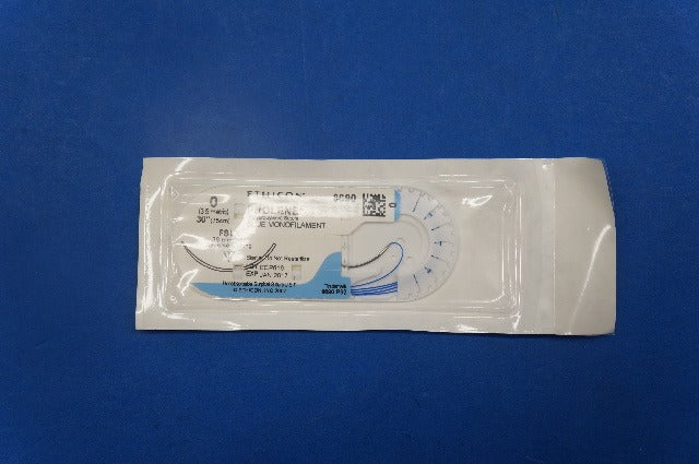 Ethicon 8690 0 PROLENE, FSLX 36mm 3/8c Reverse Cutting, Blue Monofilament, 30