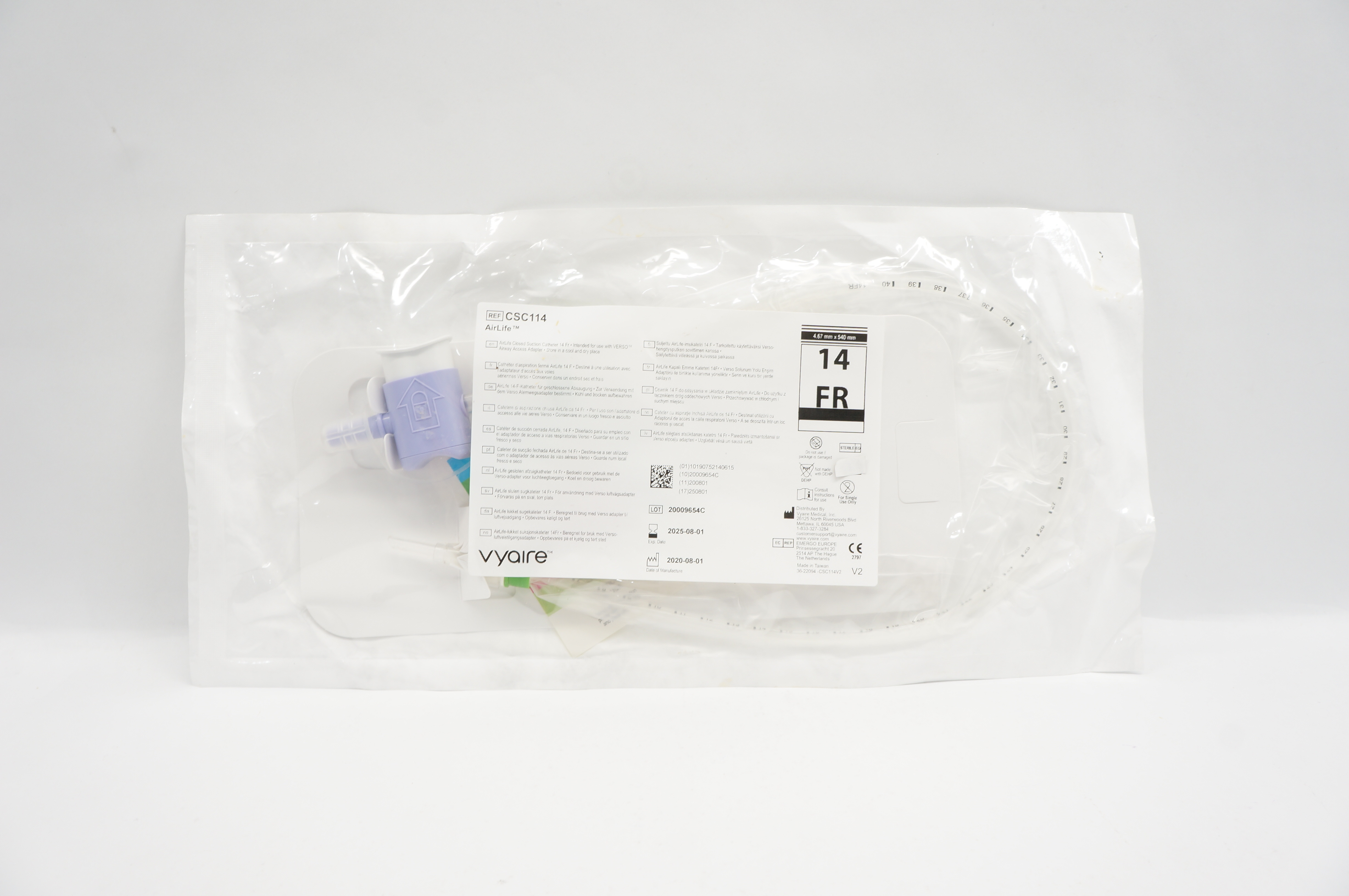 Vyaire CSC114 AirLife Closed Suction Cath. 14 Fr