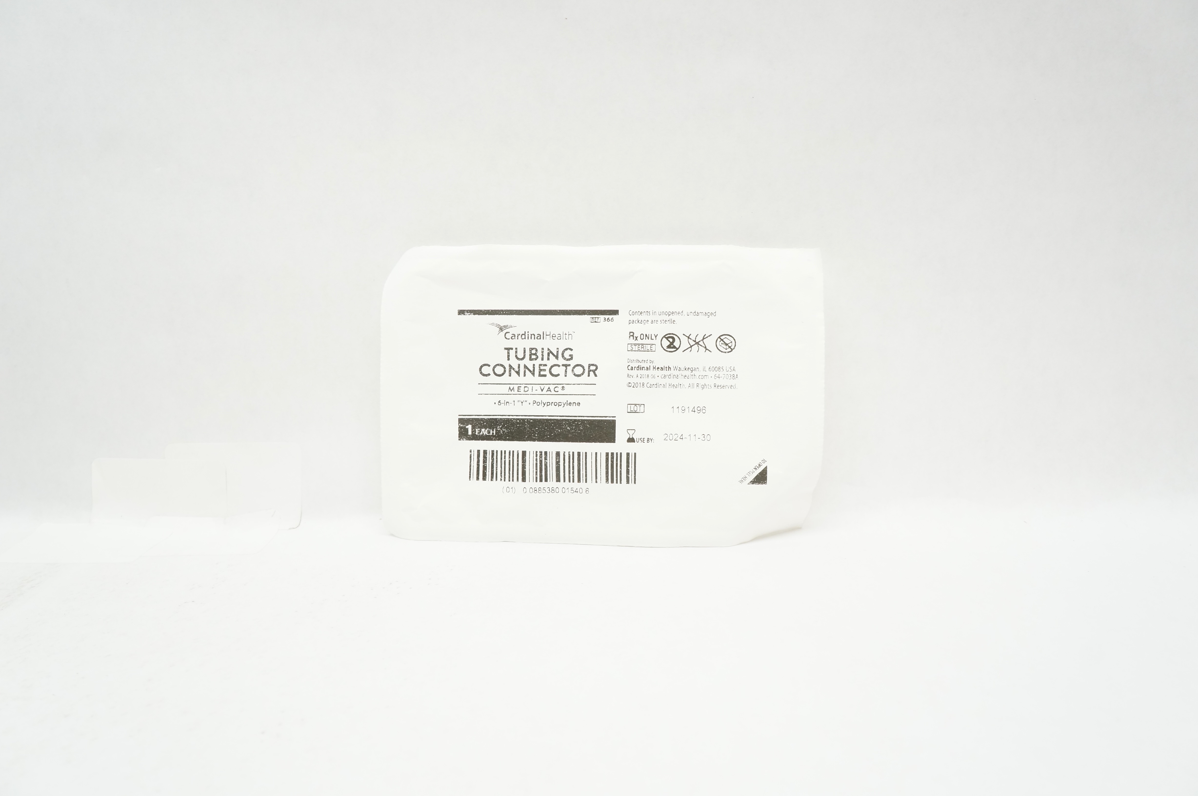 Cardinal Health 366 Medi-Vac Tubing Connector 6 inch1 Y Polypropylene