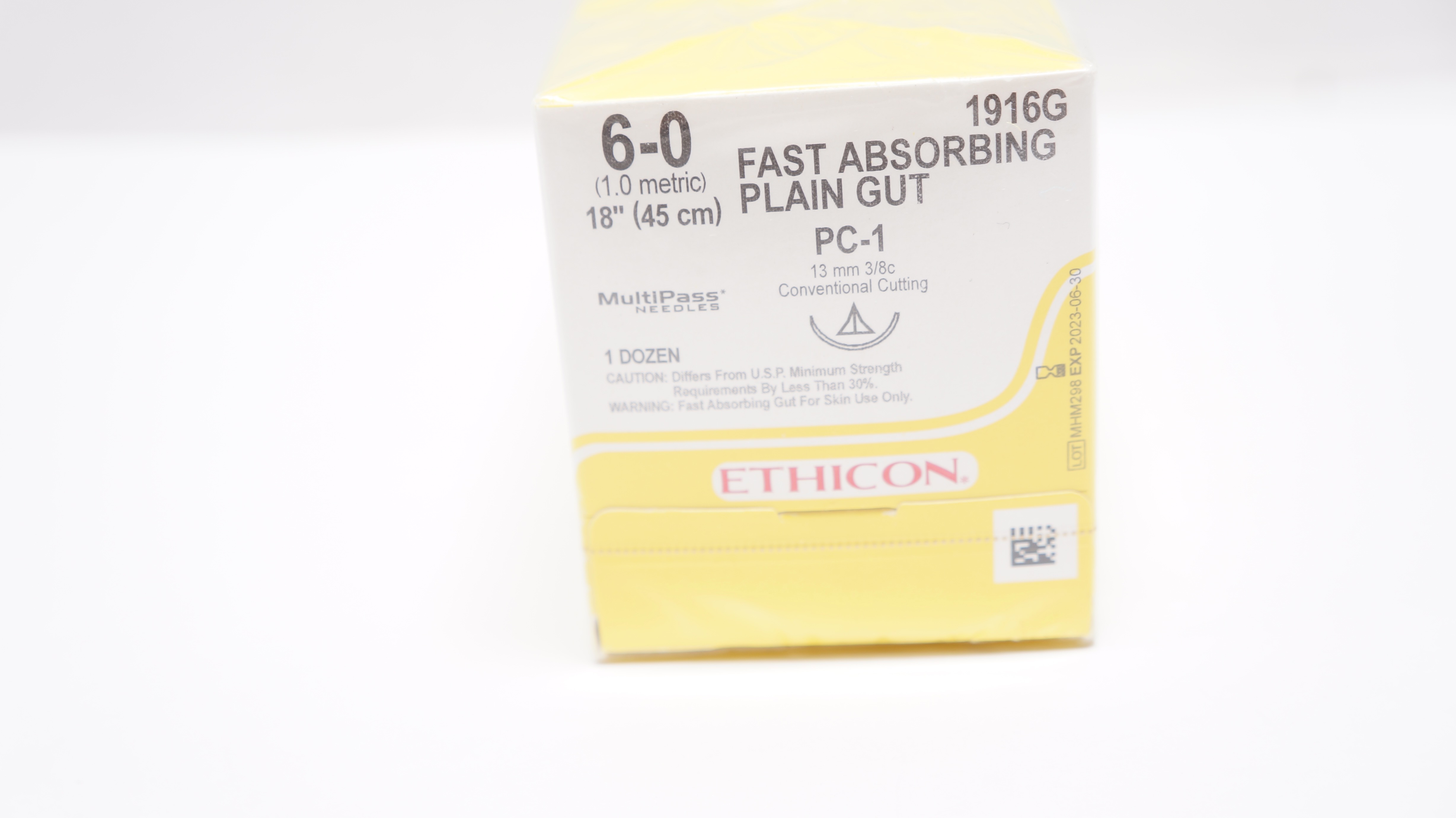 Ethicon 1916G 6-0 Absorbable Surgical Stre PC-1 13mm 3/8c 18inch (x)- Box of 12
