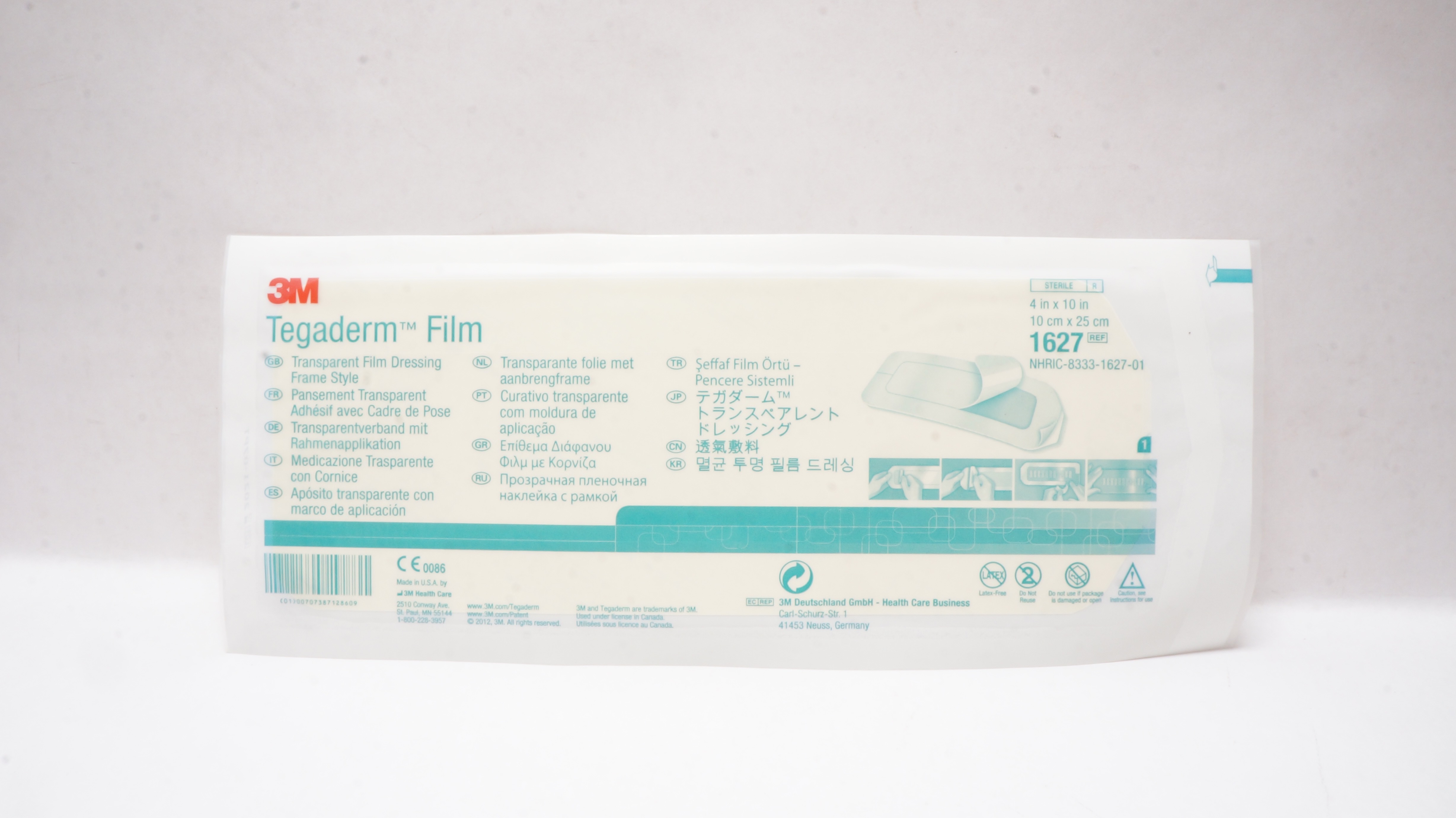 3M 1627 Tegaderm Transparent Film Dressing Frame Style 4inch x 10inch (x)