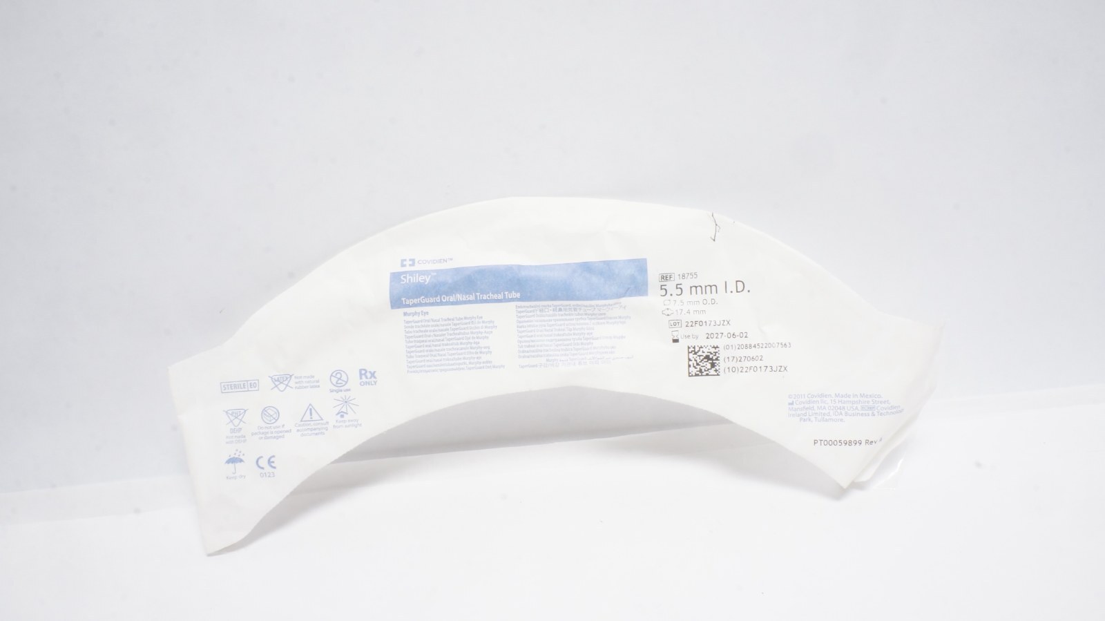 Covidien 18755 Shiley TaperGuard Tracheal Tube 5.5 mm I.D.