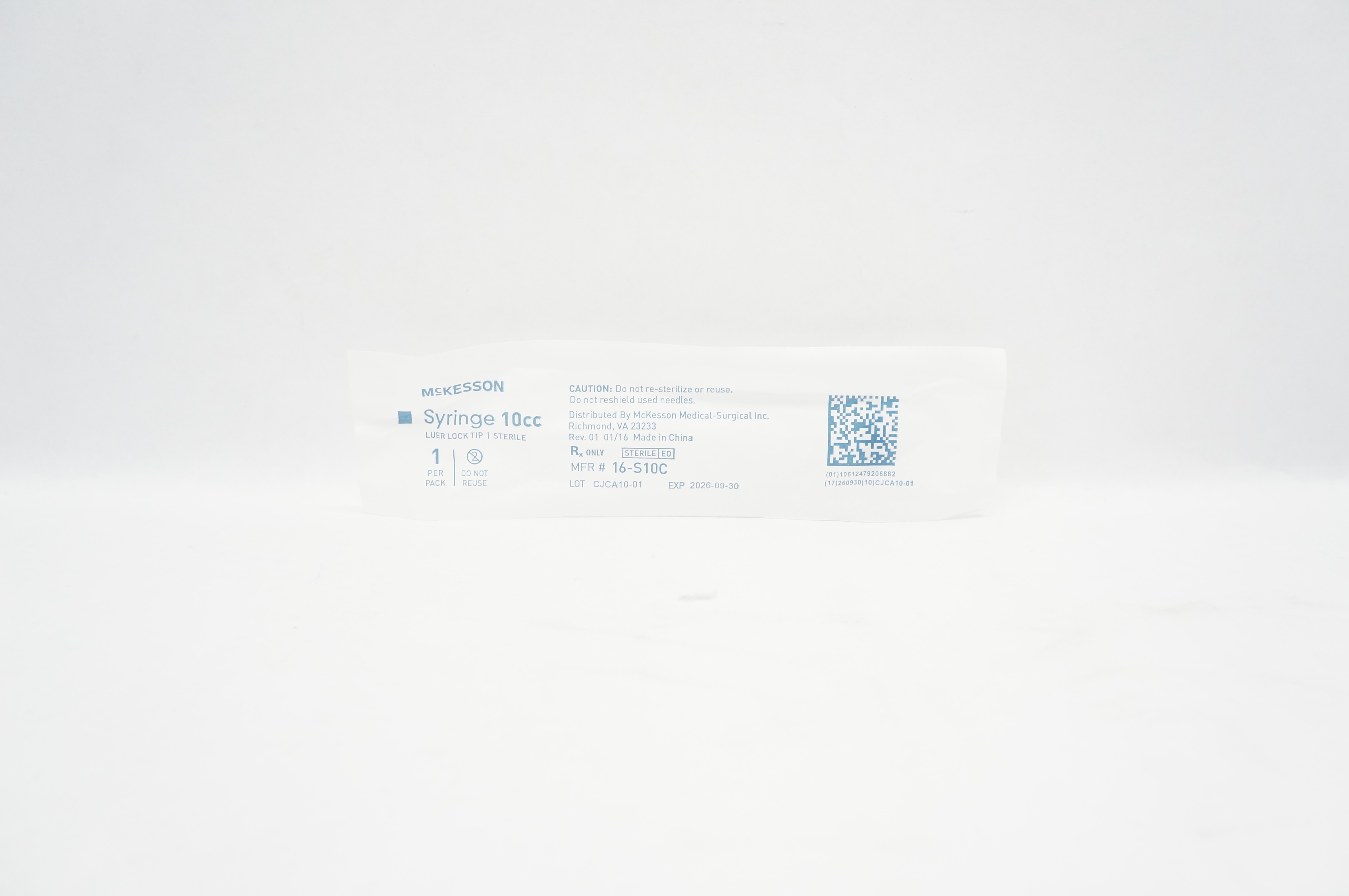 McKesson 16-S10C Syringe 10cc Luer Lock Tip