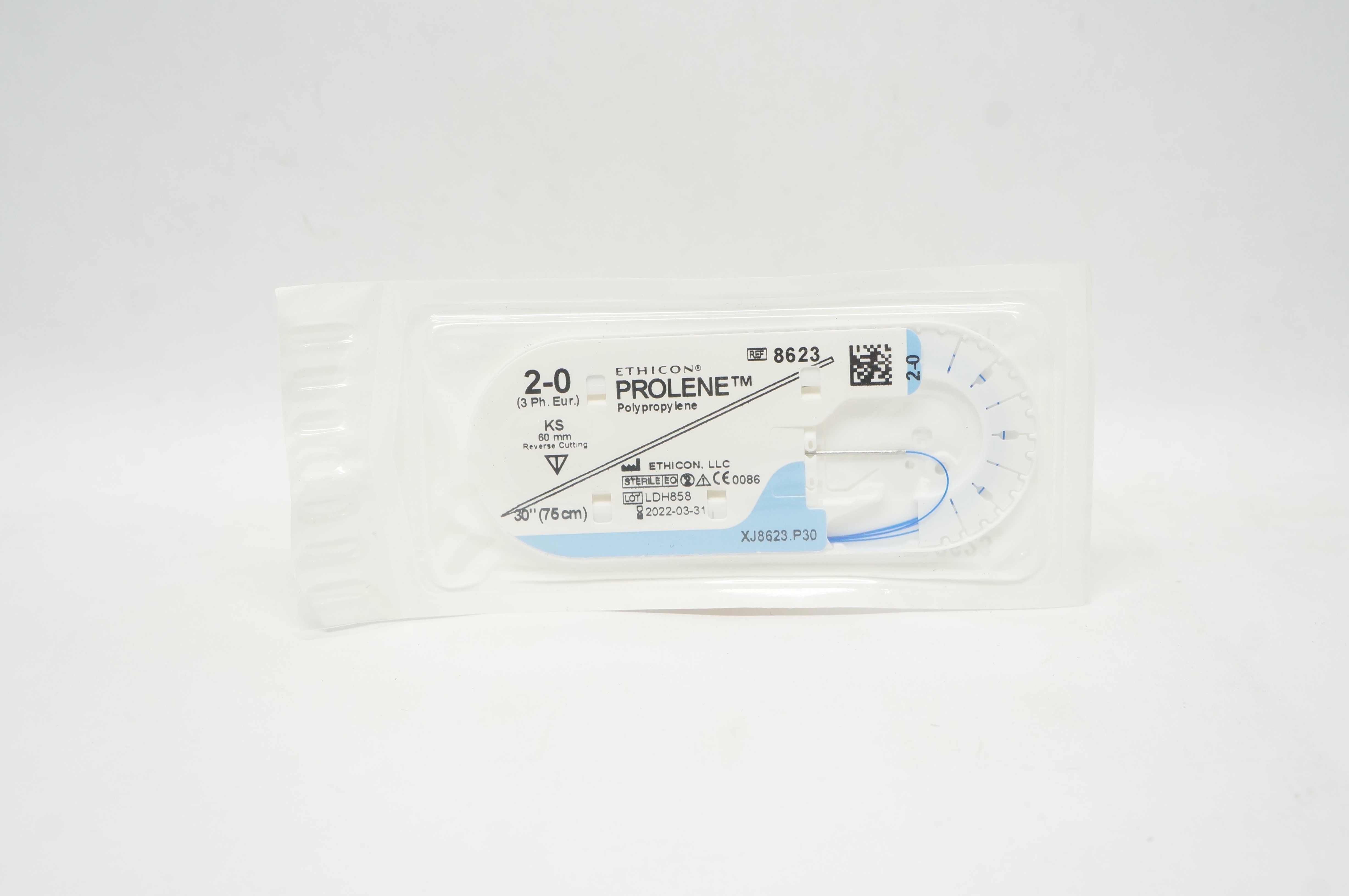 Ethicon 8623 2-0 PROLENE Polypropylene Stre KS 60mm Reverse Cutting 30 inch (x)