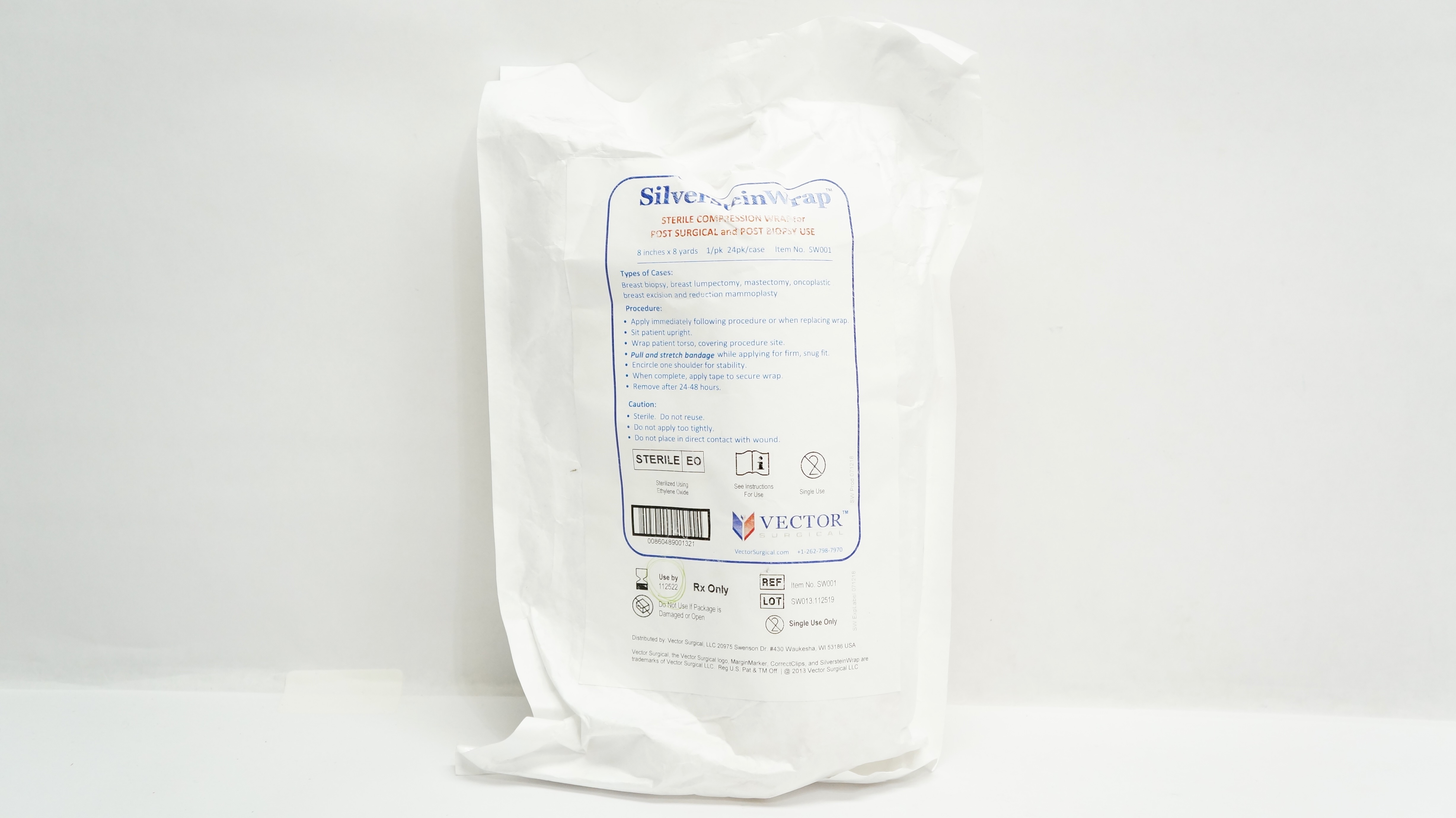 Vector Surgical SW001 SilversteinWrap Compression Wrap 8inch x 8 yards (x)