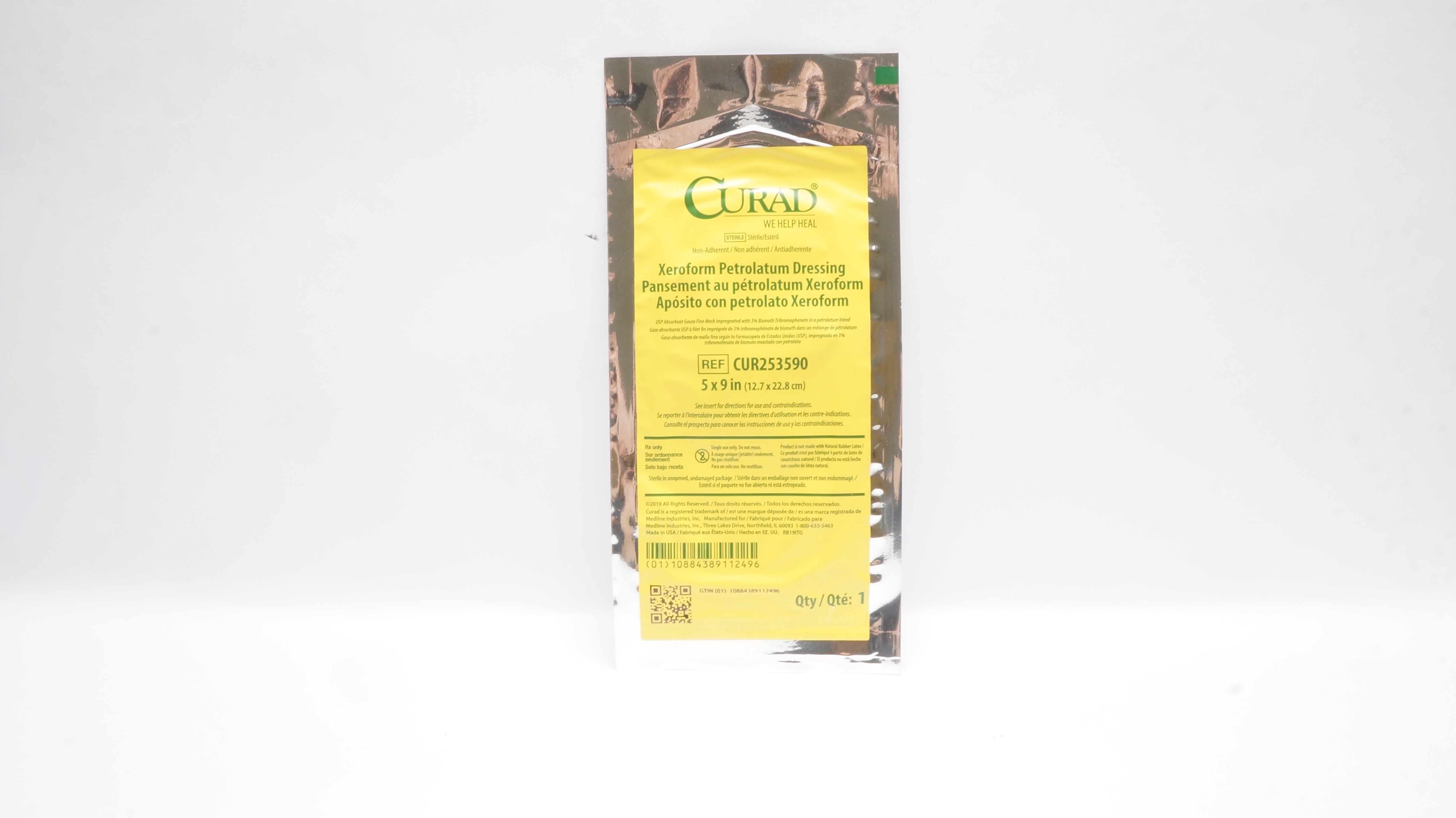Medline CUR253590 Curad Xeroform Petrolatum Dressing 5inch x 9inch (x)