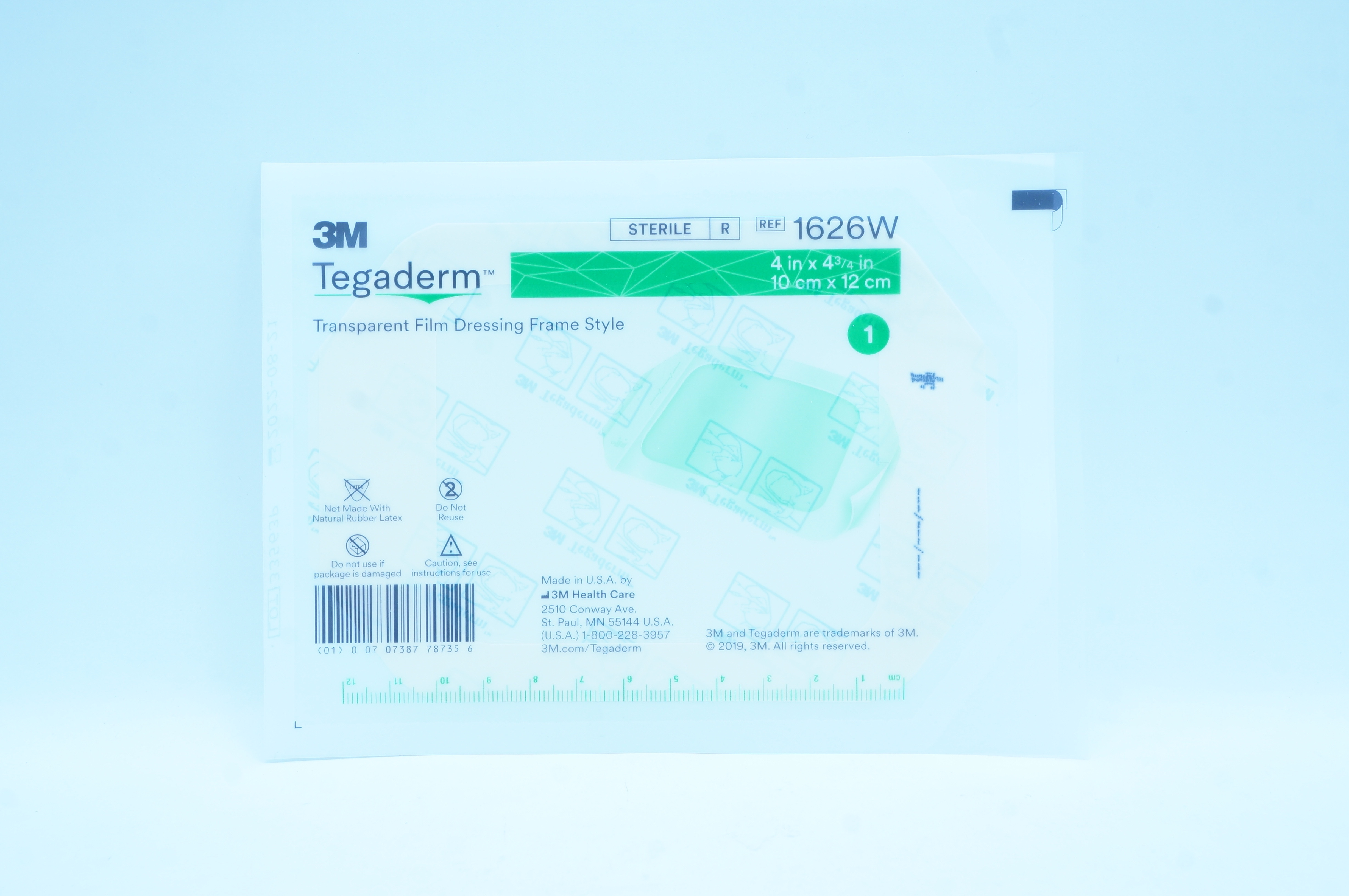 3M 1626W Tegaderm Transparent Film Dressing Frame Style 4 x 4 3/4inch