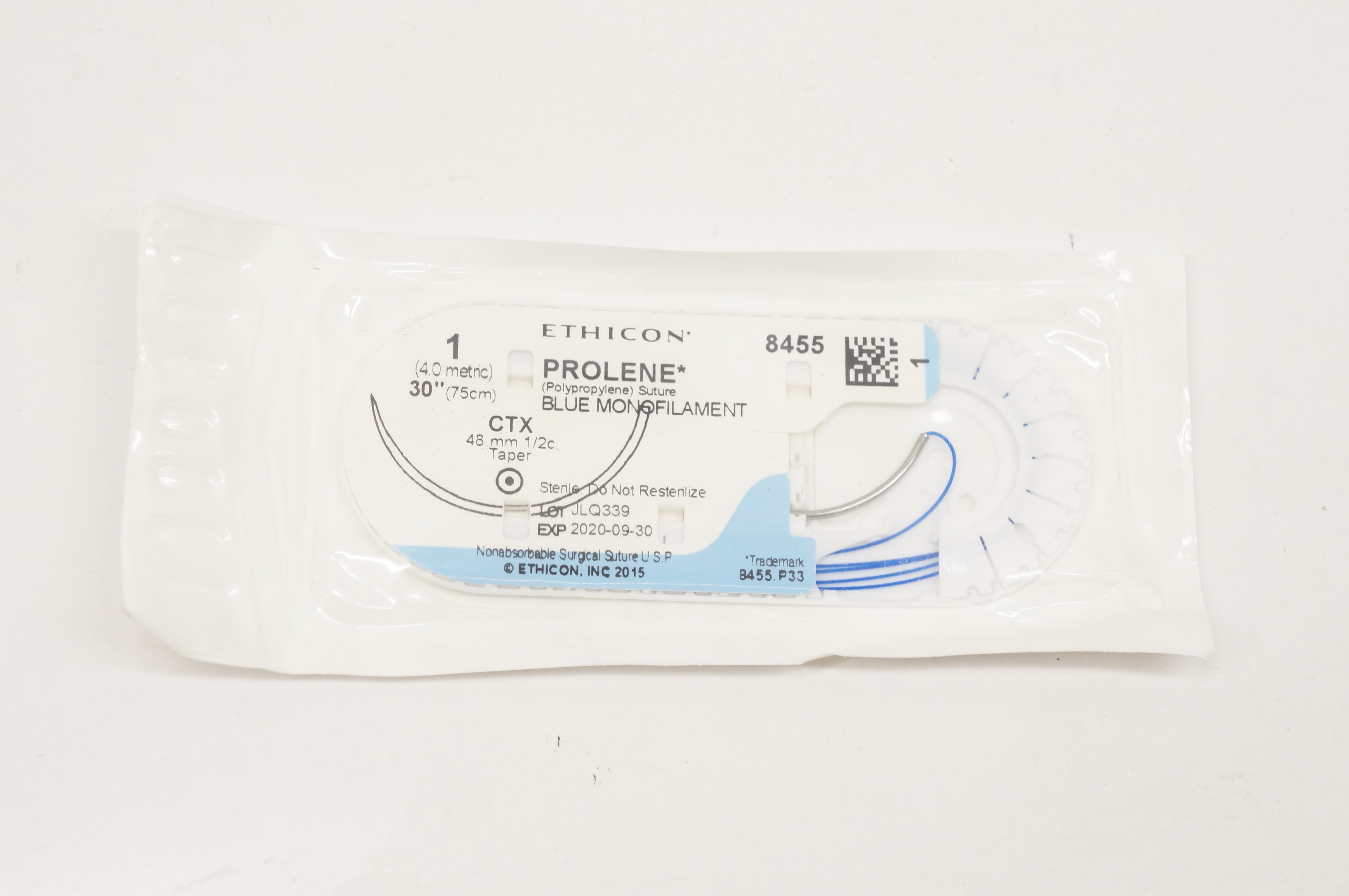 Ethicon 8455 1 PROLENE, CTX, 48mm 1/2c Taper, 30inch (x)