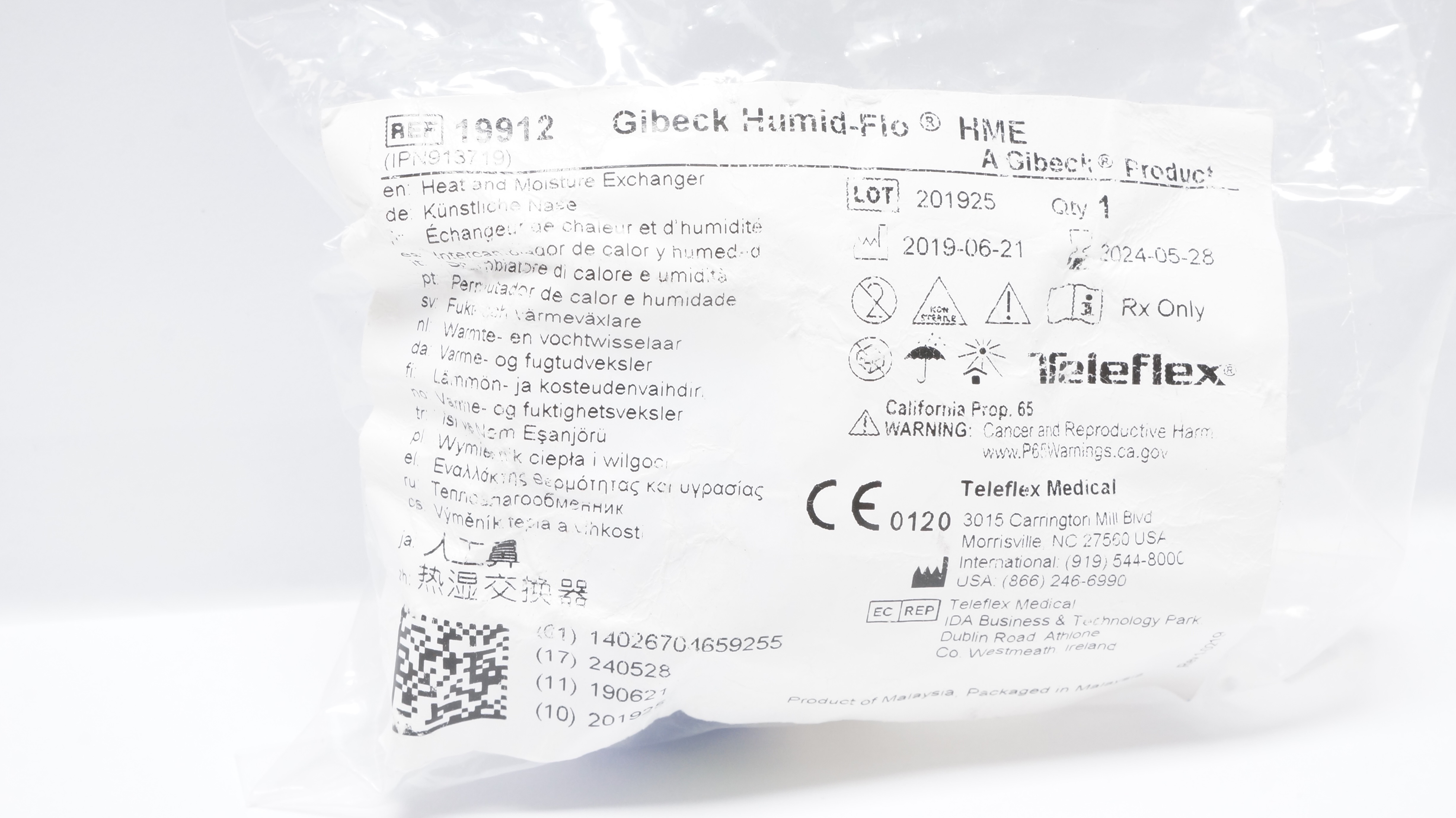 Teleflex 19912 Gibeck Humid-Flo HME Heat and Moisture Exchanger (x)