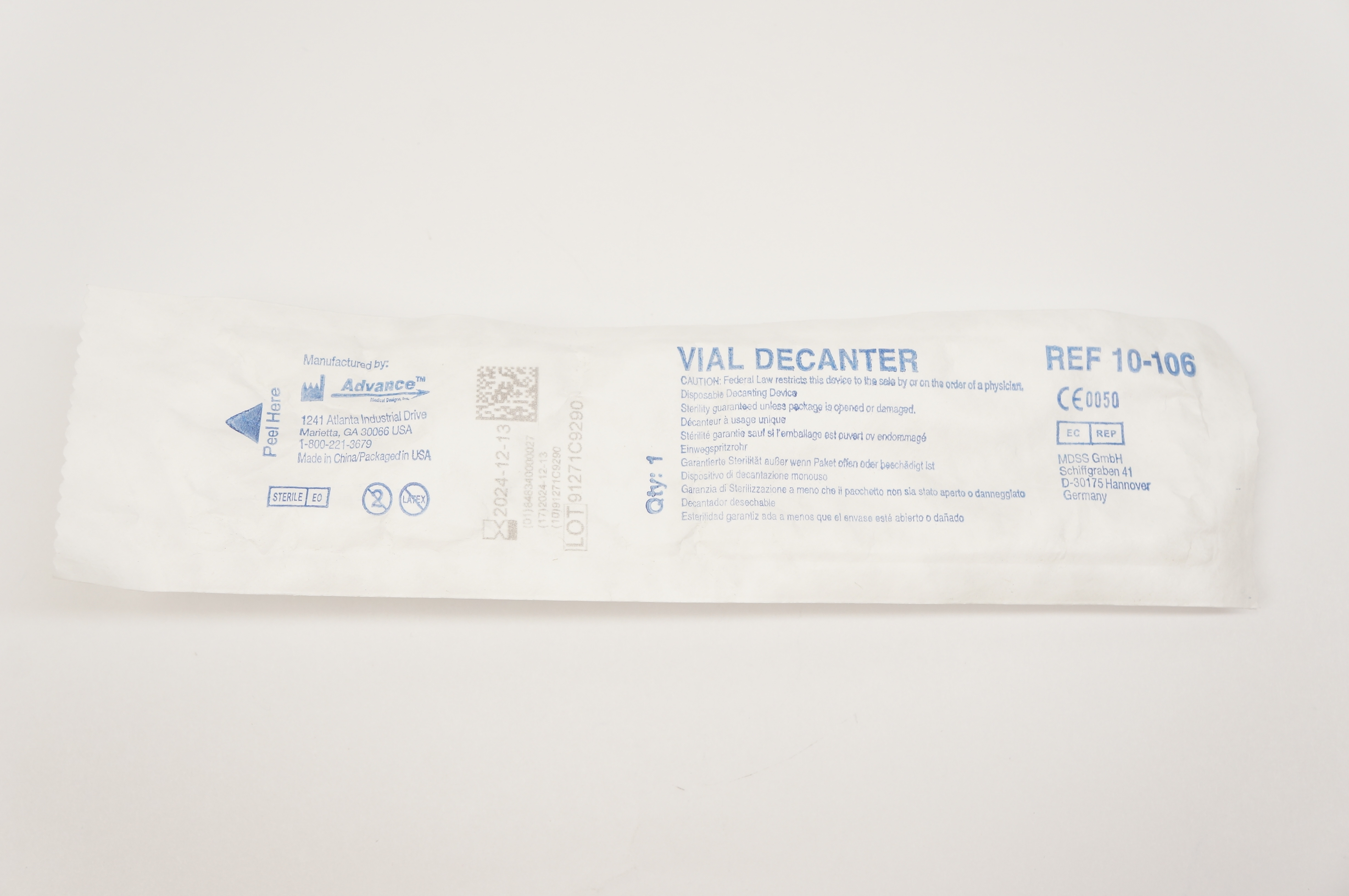 Advance 10-106 Vial Decanter