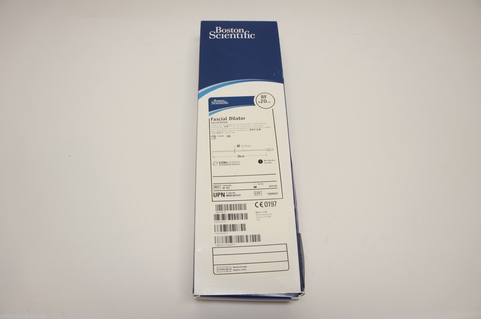 48-154 ~ Boston Scientific Fascial Dlator 8F x 20cm ~ Box of 10 (x)