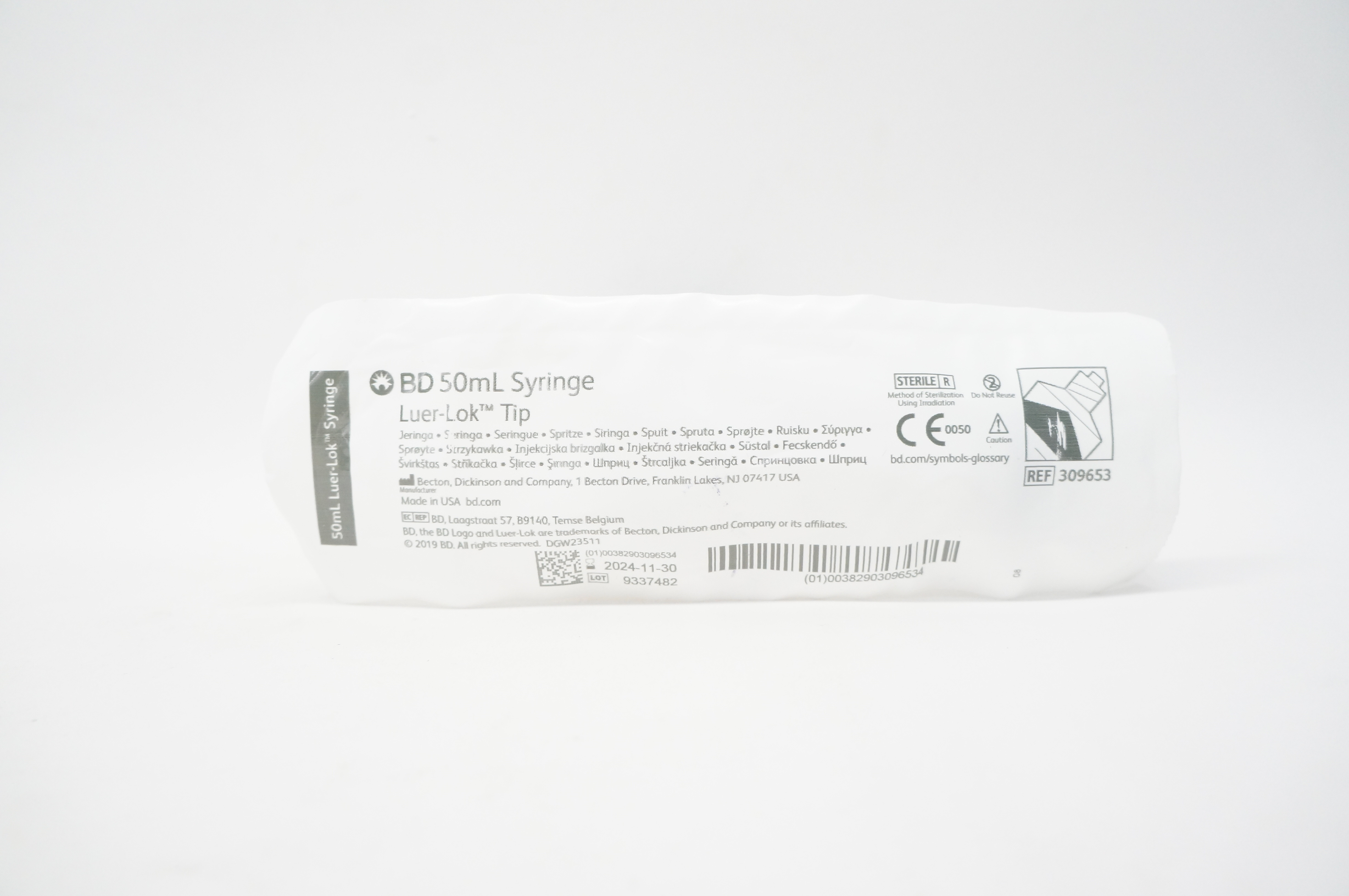 BD 309653 50ml Syringe Luer-Lok Tip