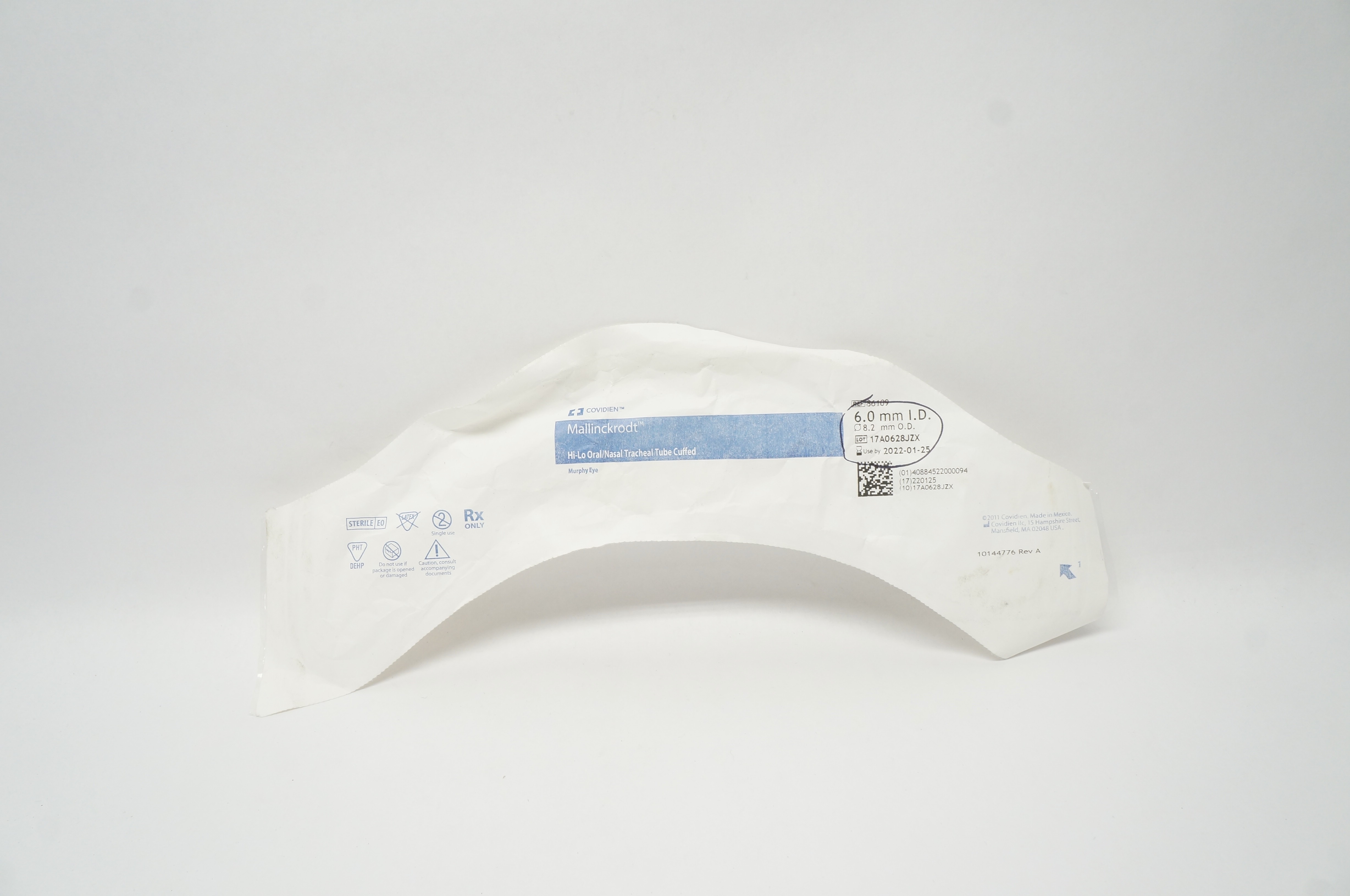 Covidien 86109 Mallinckrodt Hi-Lo Oral/Nasal Tracheal Tube Cuffed 6 x 8.2mm (x)