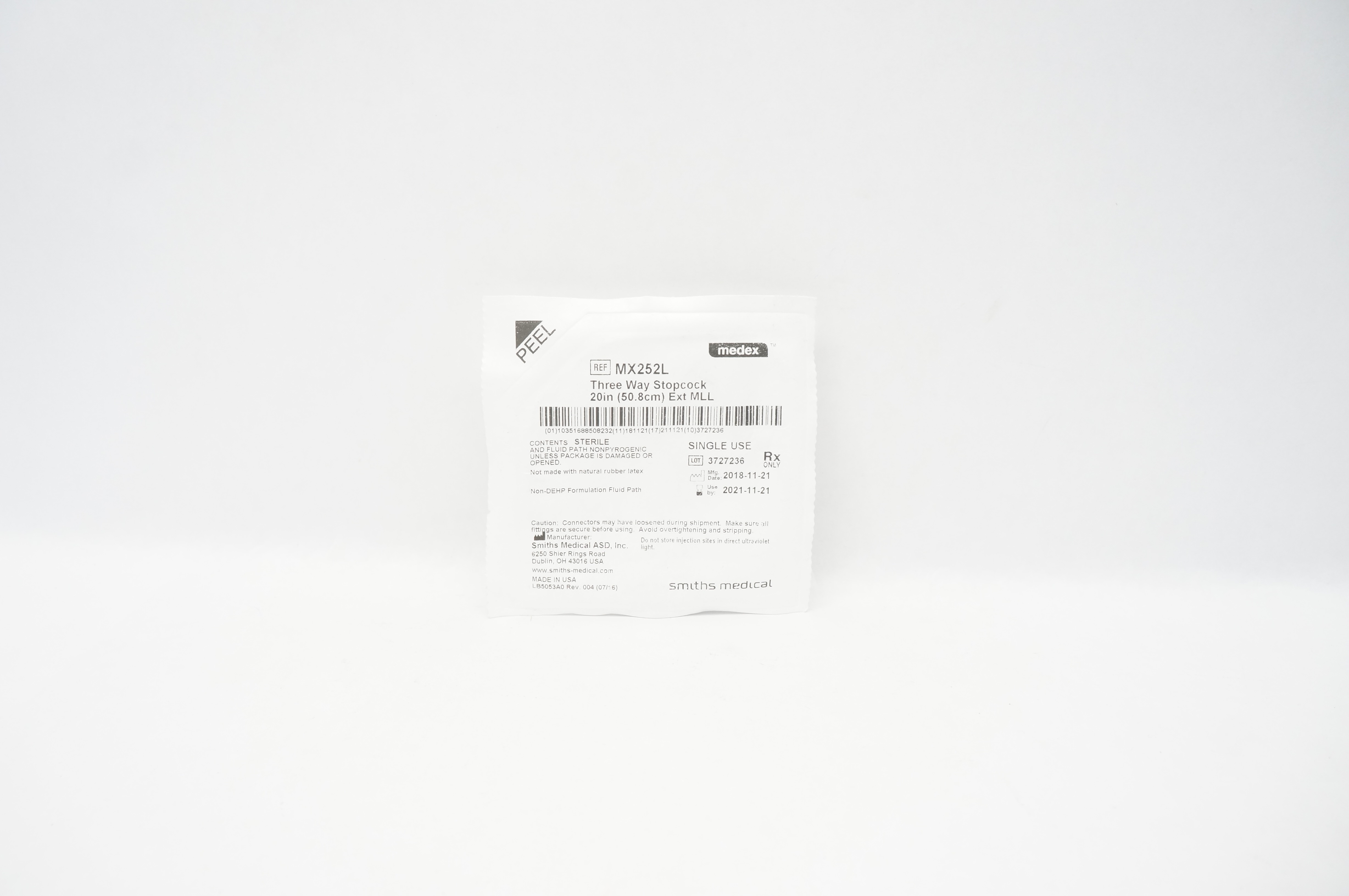 Smiths Medical MX252L Three Way Stopcock 20inch Ext MLL (x)