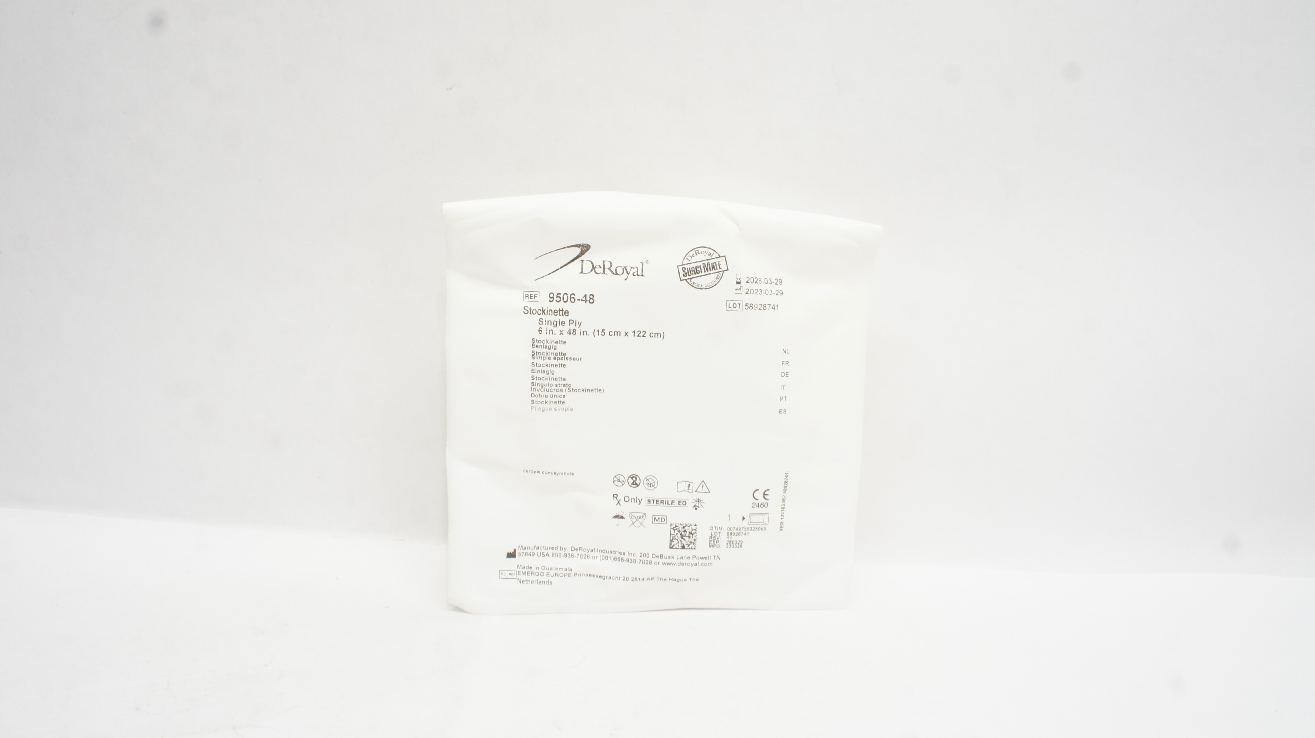 DeRoyal 9506-48 Single Ply Stockinette 6inch x 48inch (x)