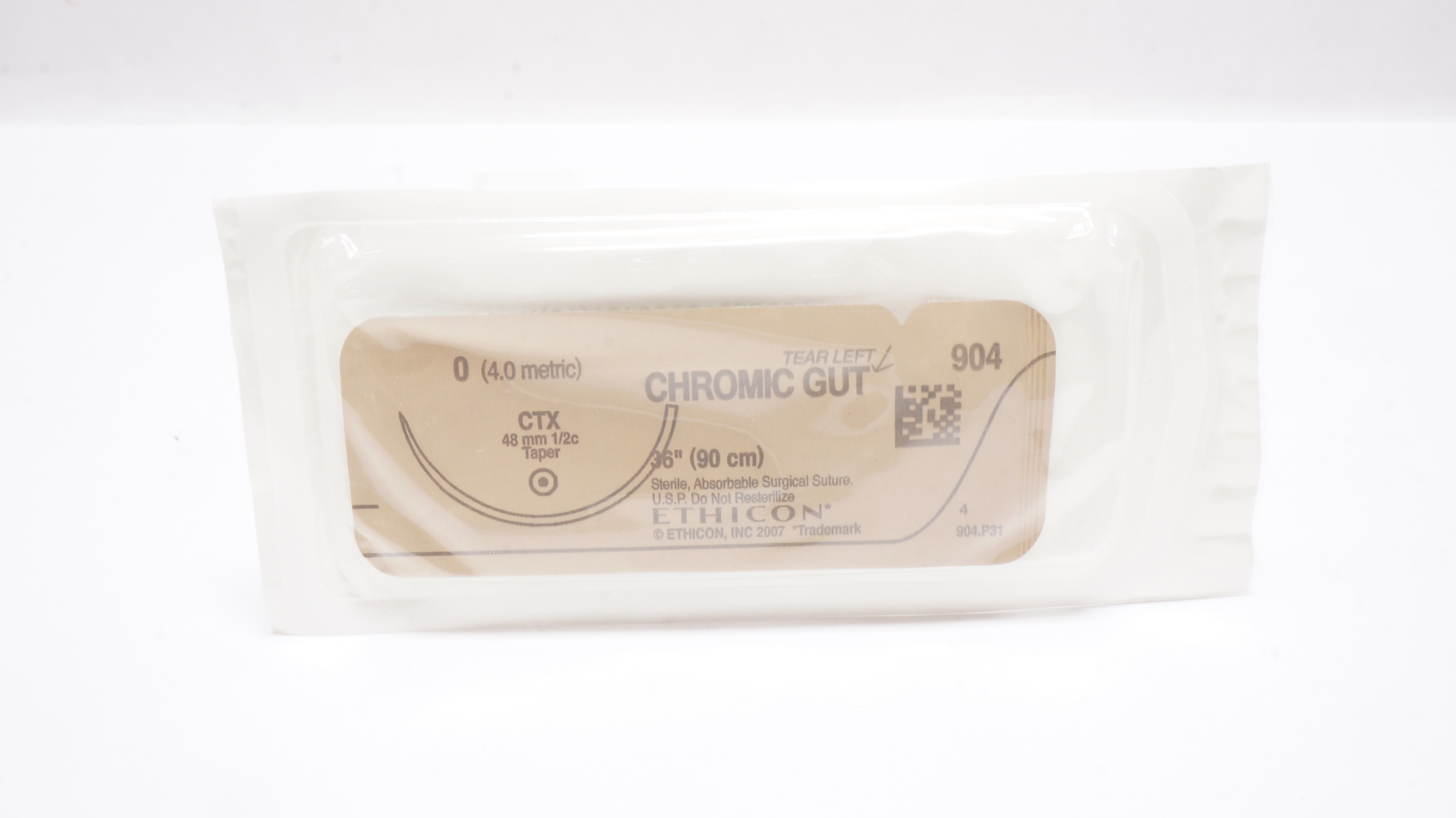 Ethicon 904 0 Chromic Gut Surgical Stre CTX 48mm 1/2c Taper, 36inch (x)