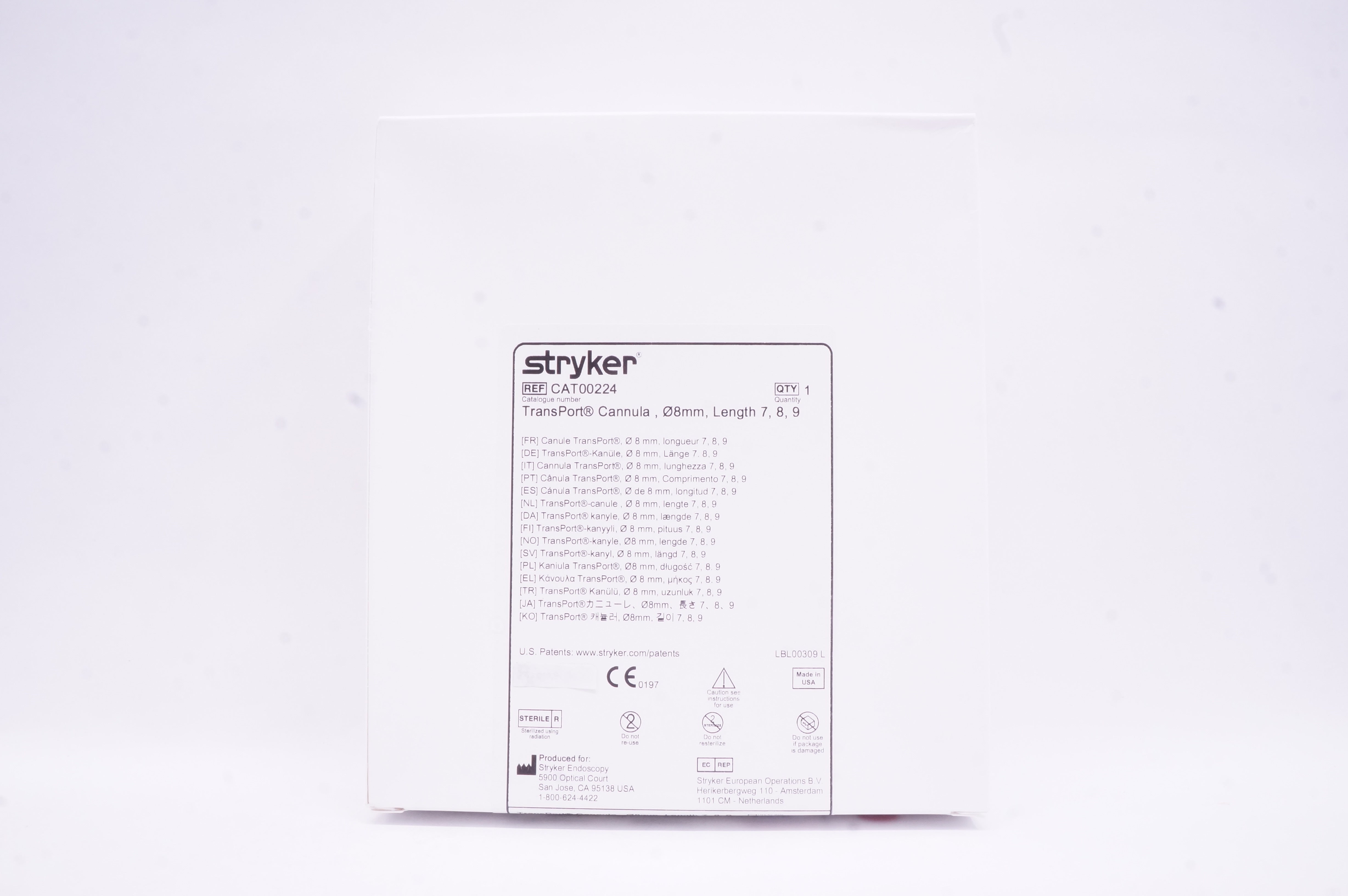 Stryker CAT00224 TransPort Cannula 8mm, Length 7, 8, 9 (x)