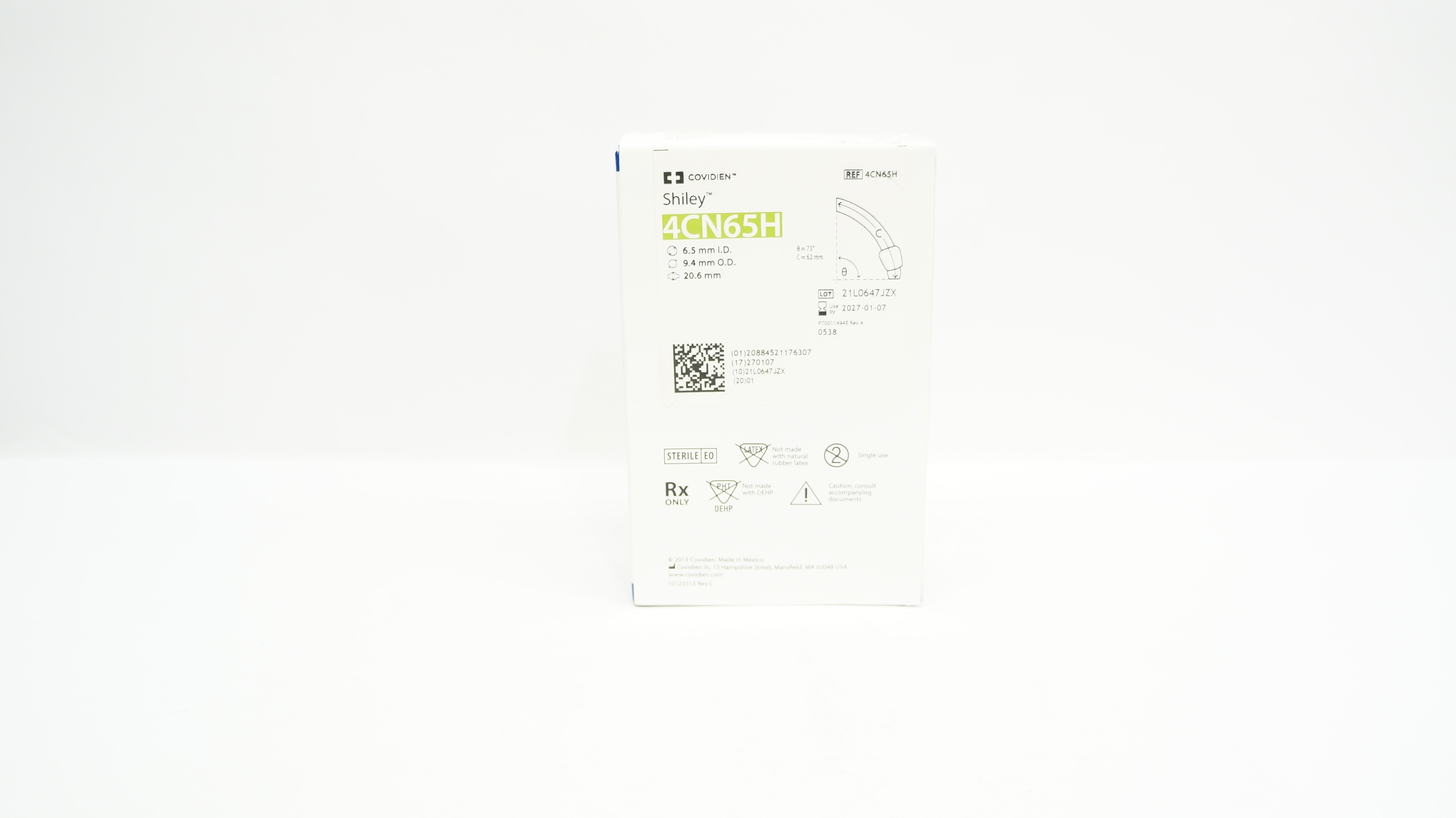 Covidien 4CN65H Shiley Adult Flexible Tracheostomy Tube 6.5ID x 9.4OD x 20.6mm