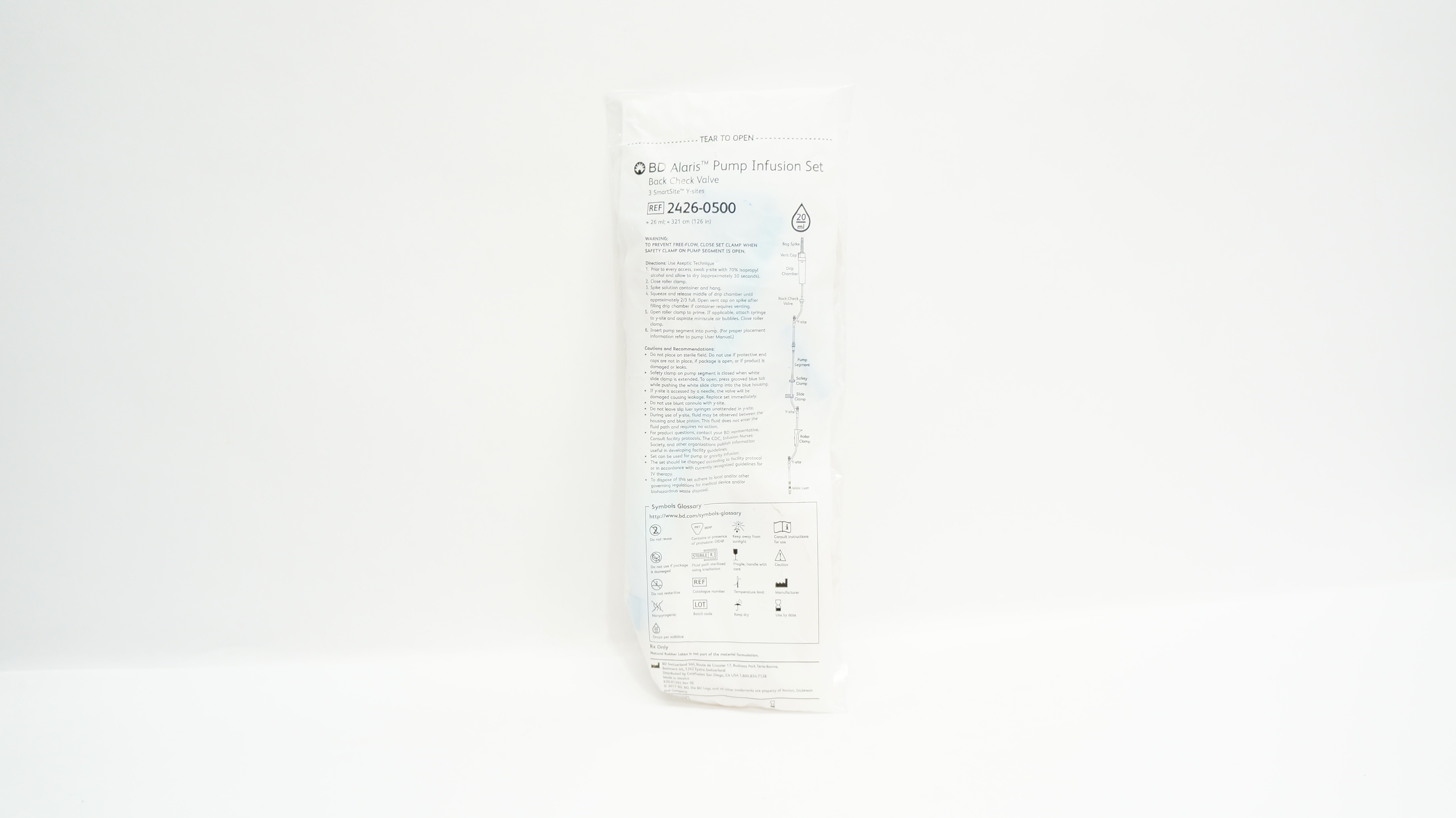 BD 2426-0500 Alaris Pump Infusion Set ≈26mL x 126inch