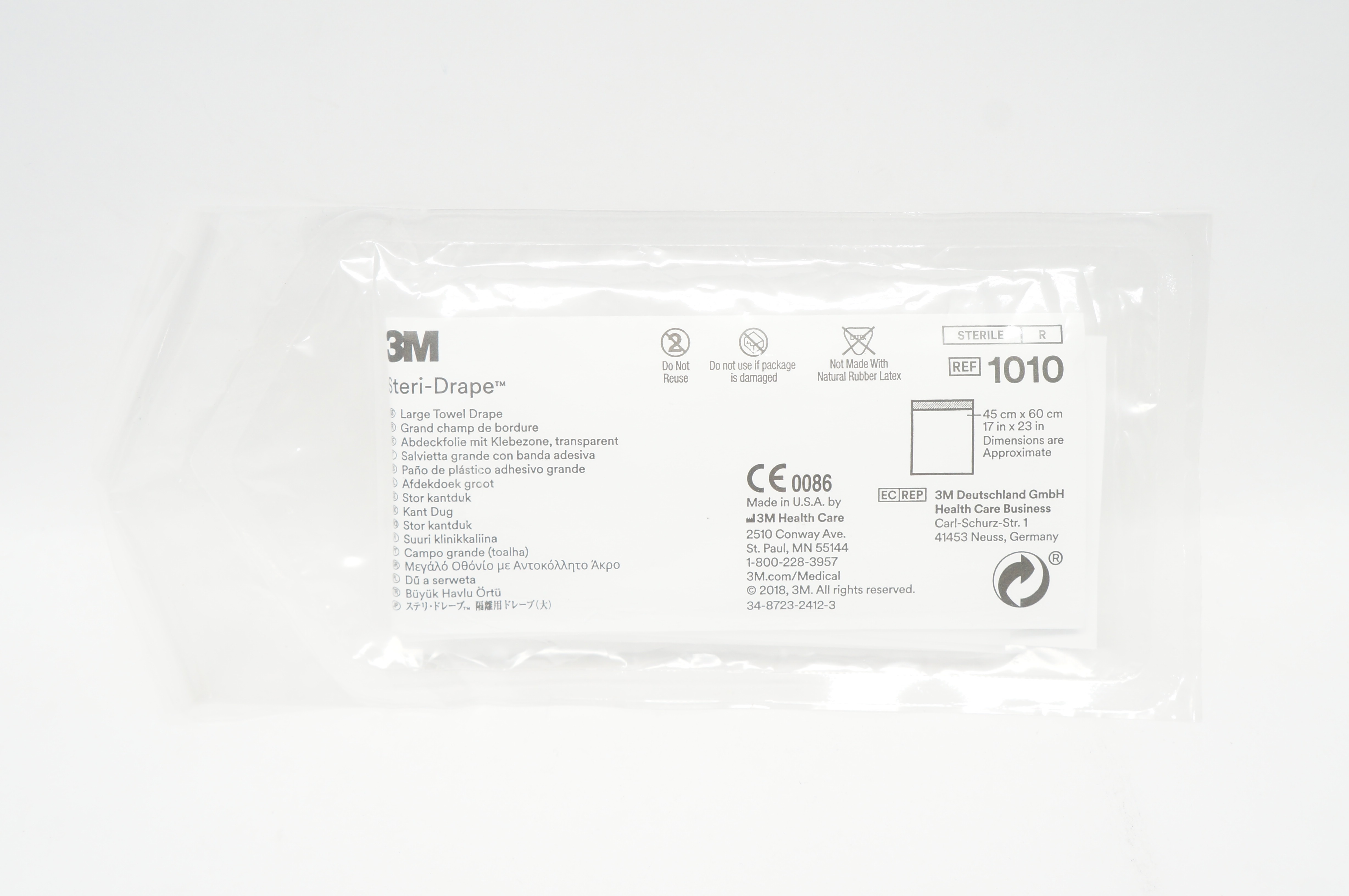 3M 1010 Steri-Drape Large Towel Drape 17 inch x 23 inch (Approx.)