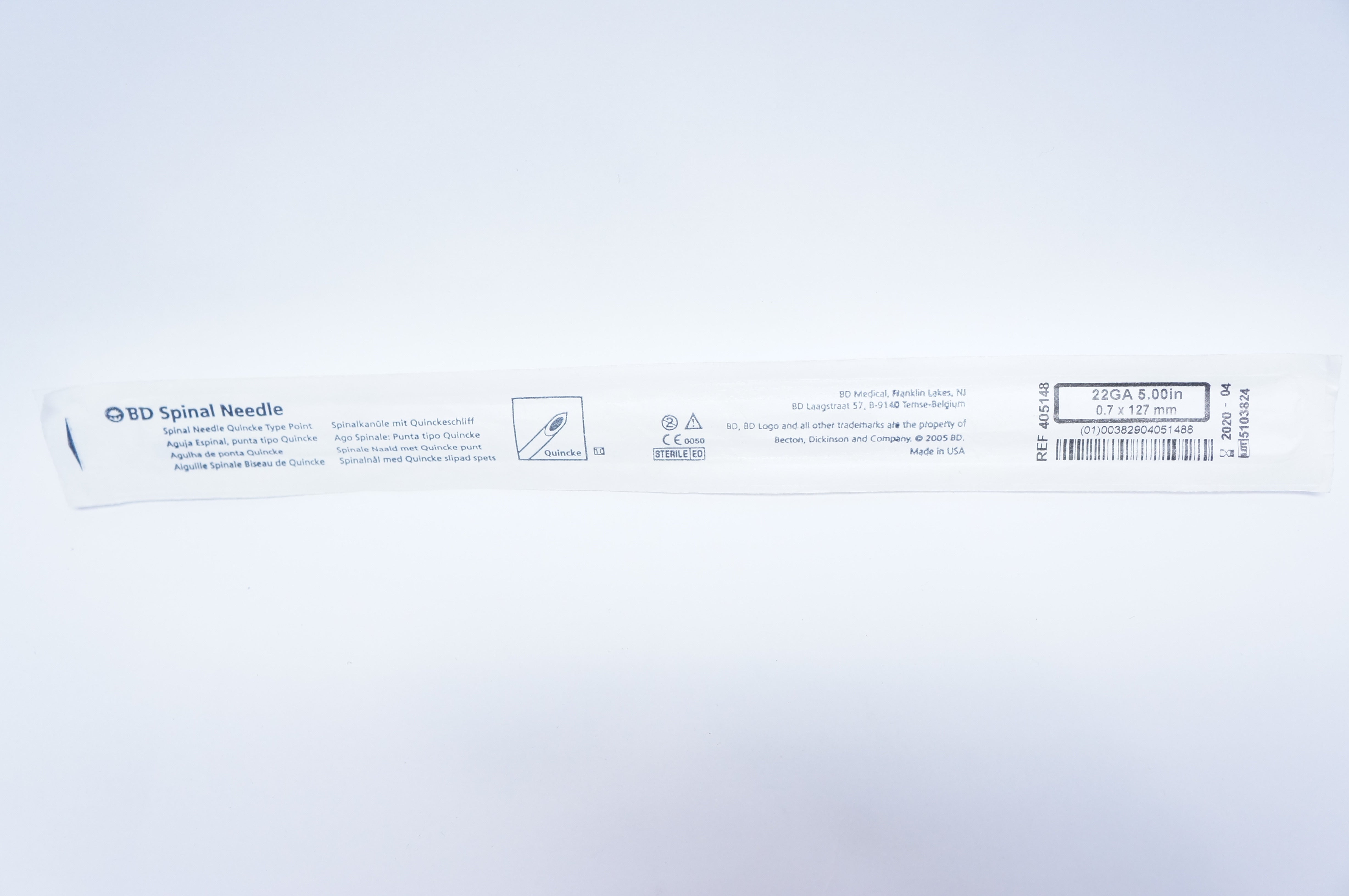 BD 405148 Spinal Ndle 22GA 5.00inch 0.7 x 127 mm (x)