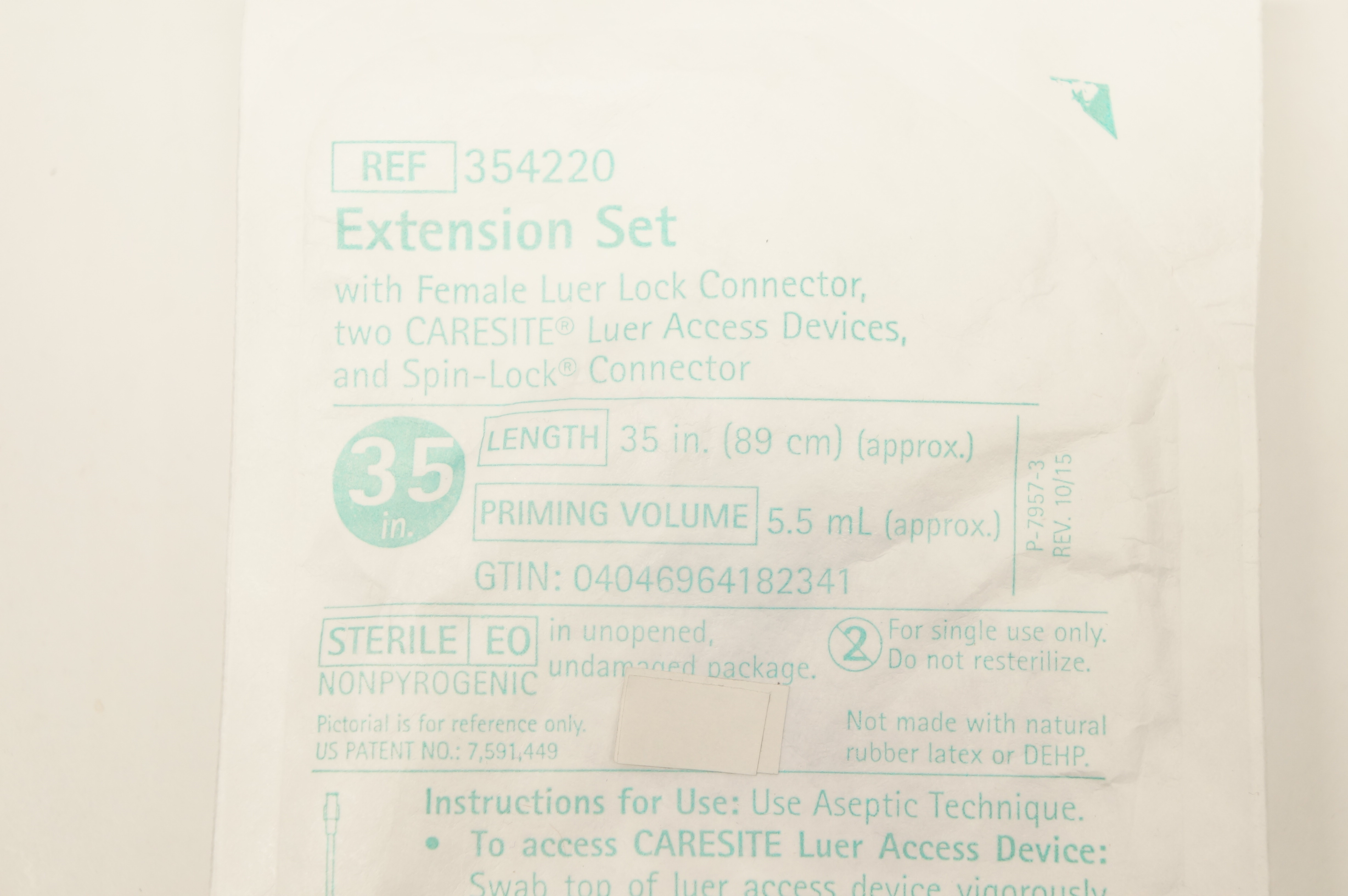 Braun 354220 Extension Set with Female Luer Lock Connector 35inch 5.5mL (x)