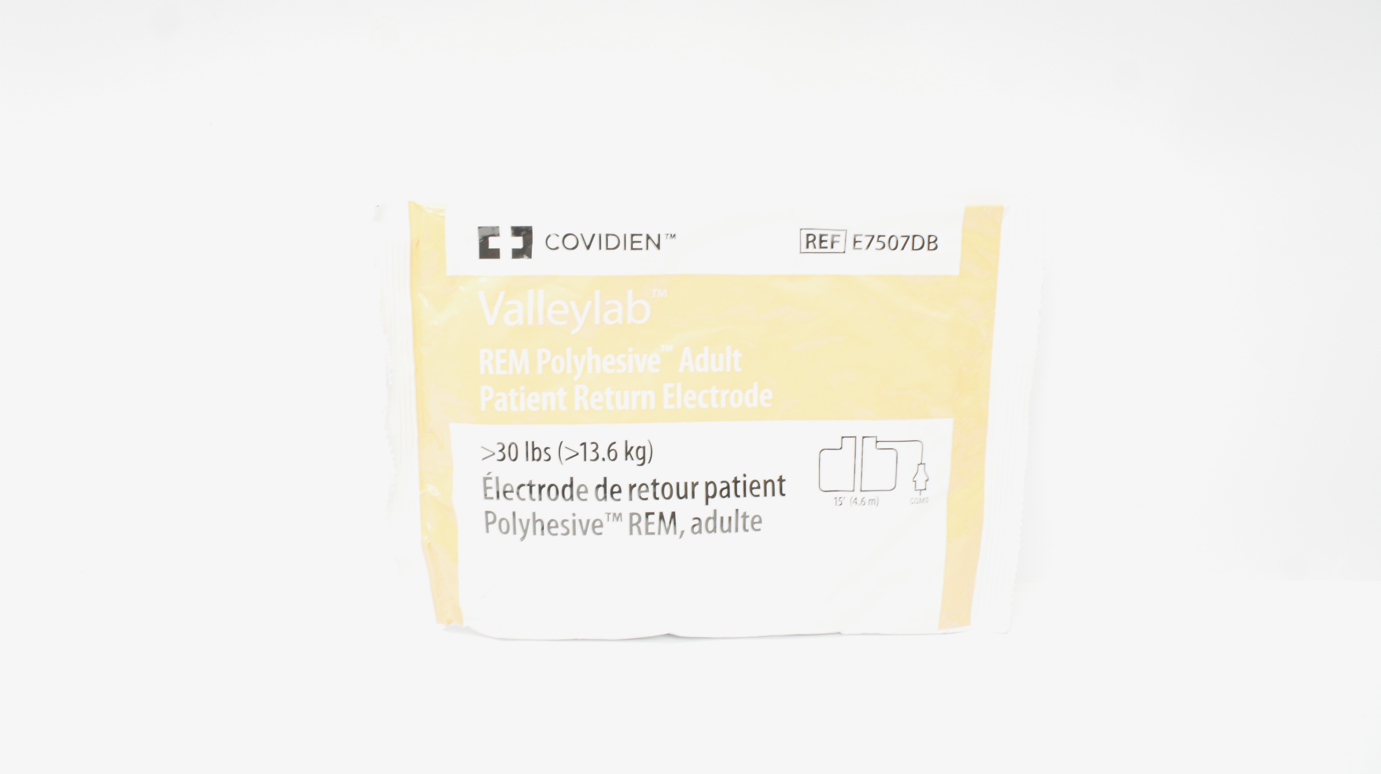 Covidien E7507DB REM Polyhesive Adult Patient Return Electrode  >30lbs (x)