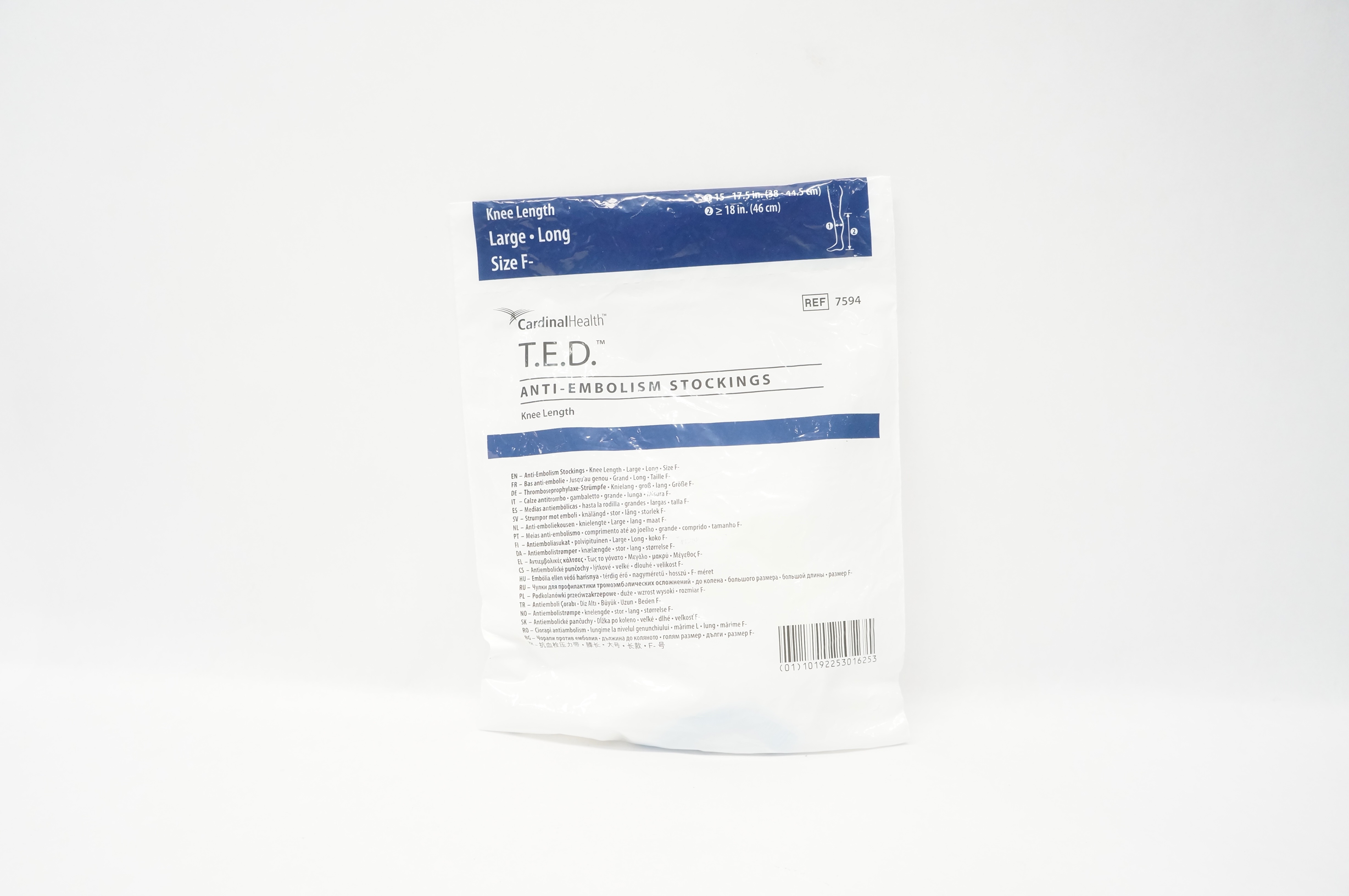 Cardinal Health 7594 T.E.D. Anti-Embolism Stockings Knee Length Large Long, F