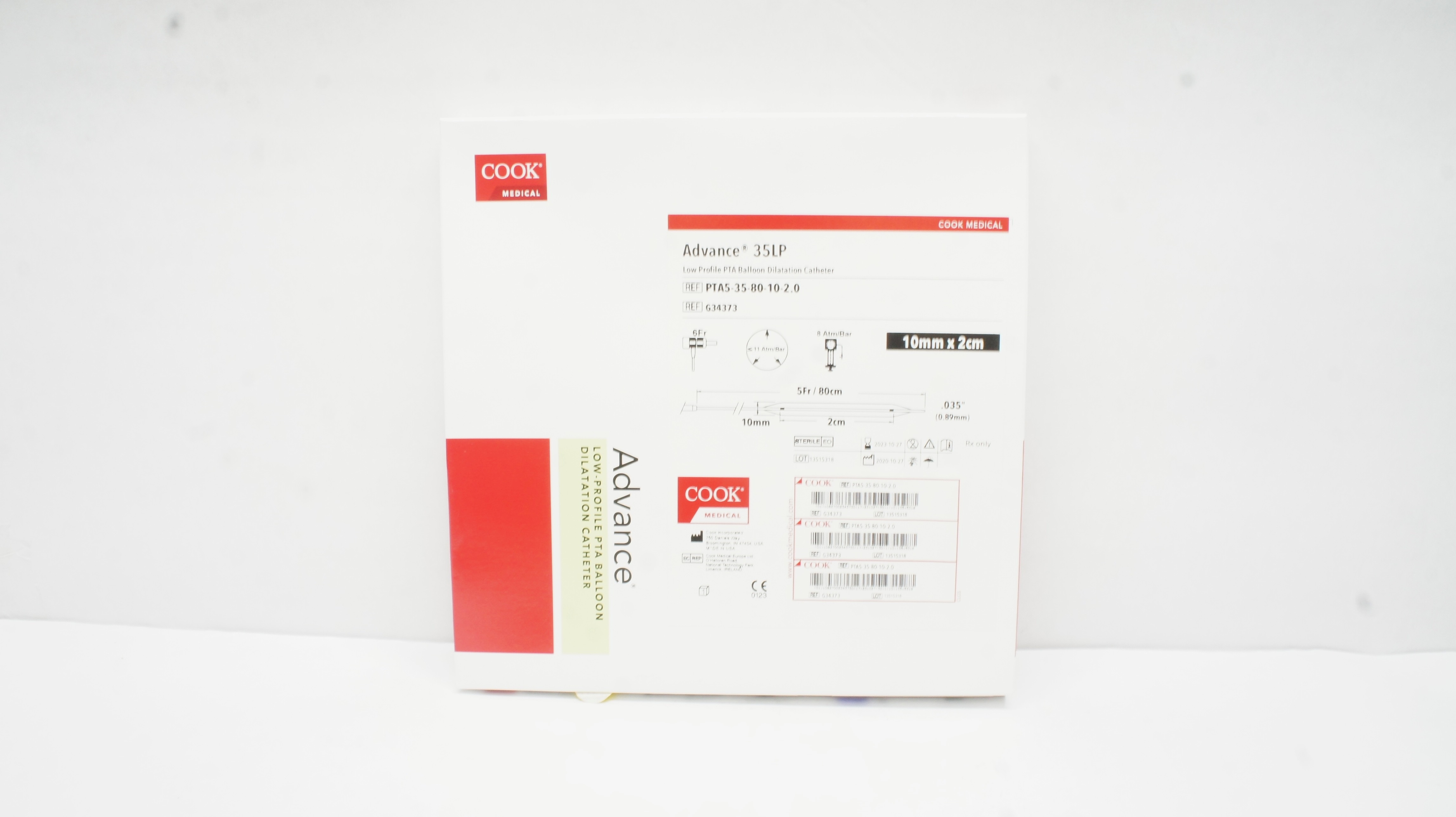 Cook Medical G34373 Advance PTA Balloon Dilatation Cath. 100mm x 2 x 80cm (x)