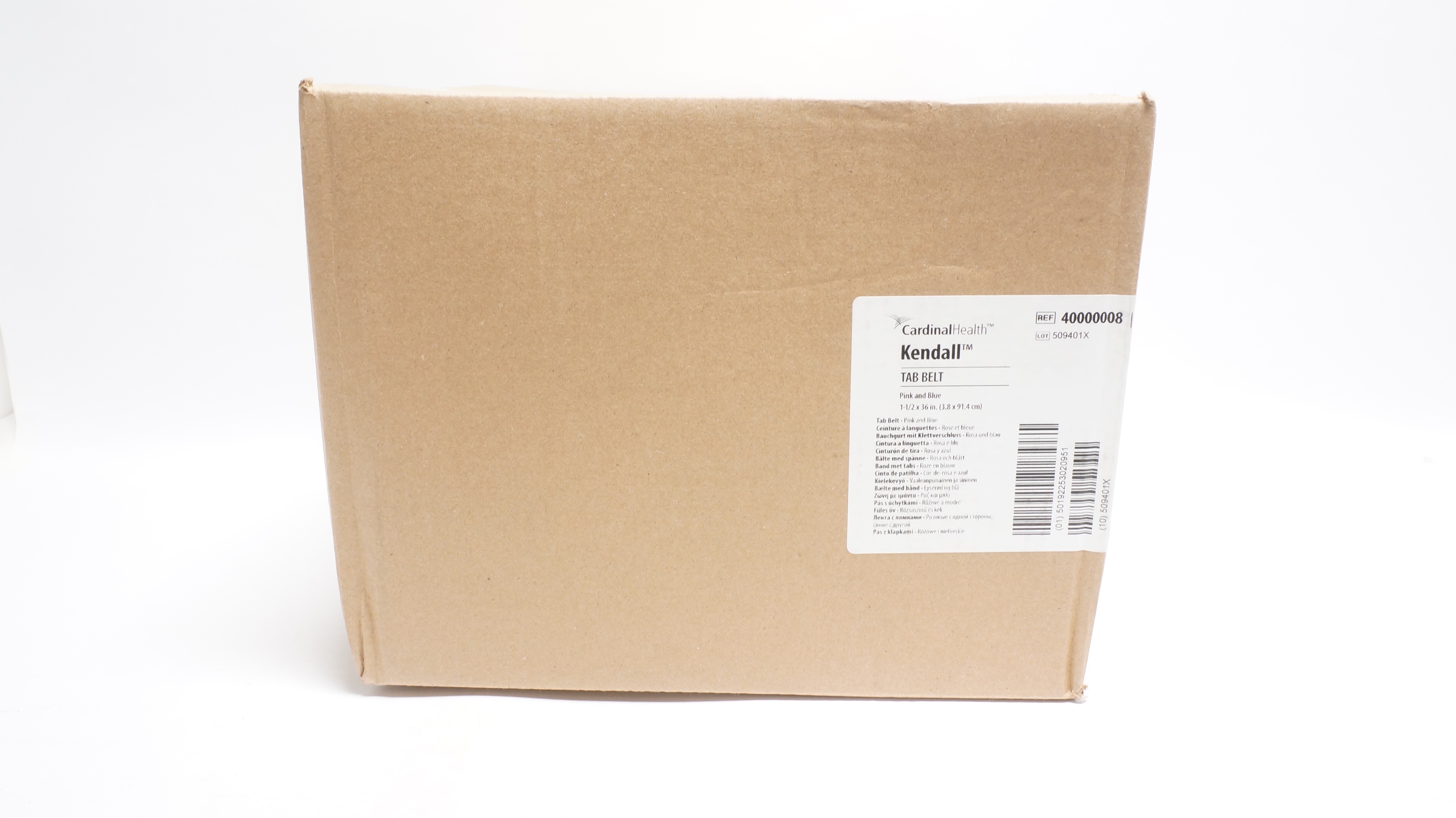 Cardinal Health 40000008 Kendall Tab Belt Pink & Blue 1-1/2 x 36in - Box of 100