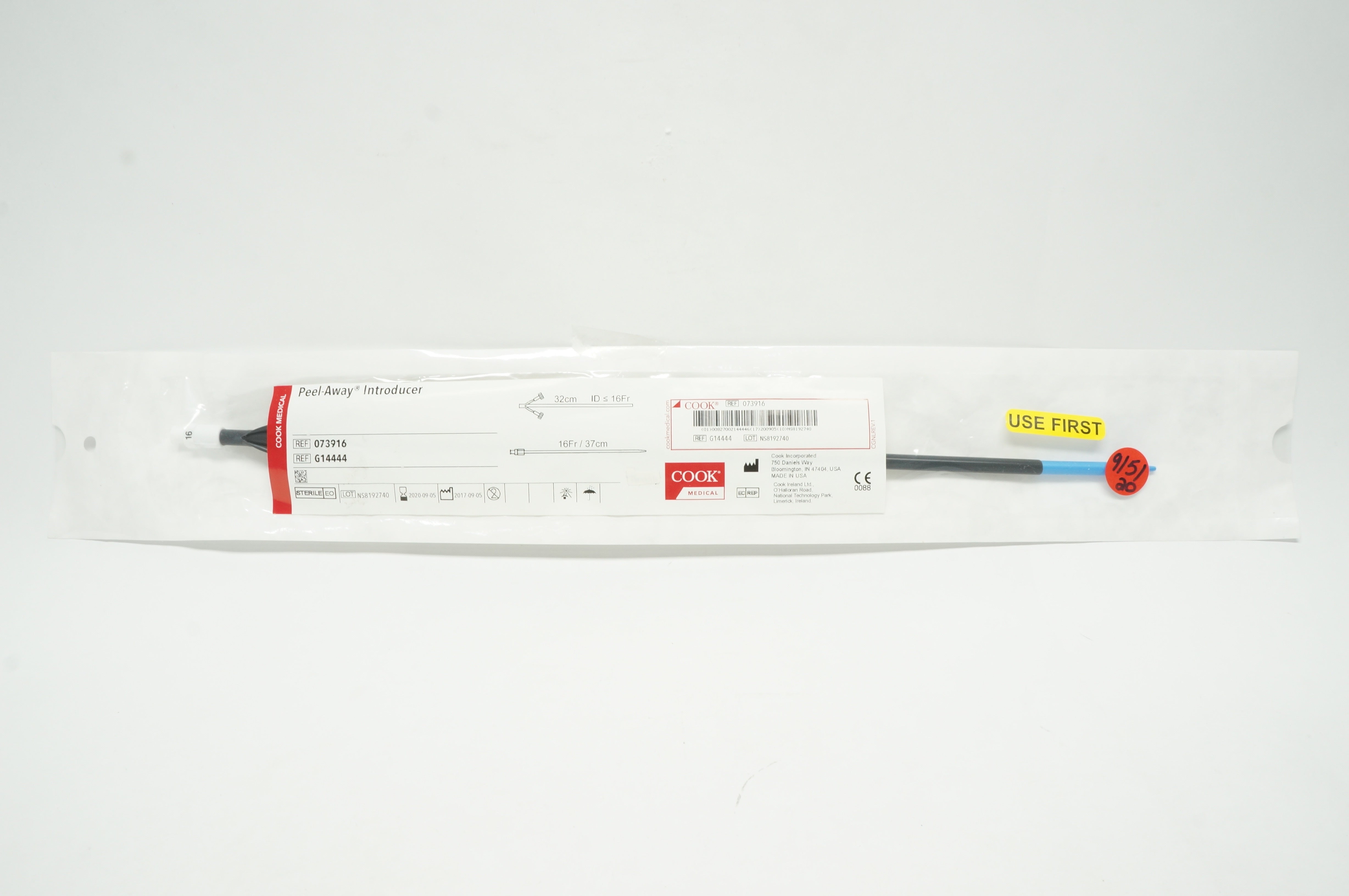 Cook Medical G14444 Peel-Away Introducer 16Fr x 37cm (x)