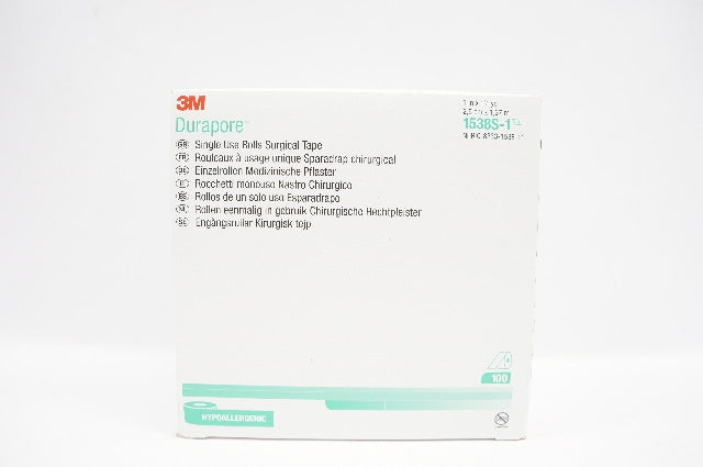 3M 1538S-1 Durapore Single Use Rolls Surgical Tape 1inch x 1.5yd. (x)-Box of 100