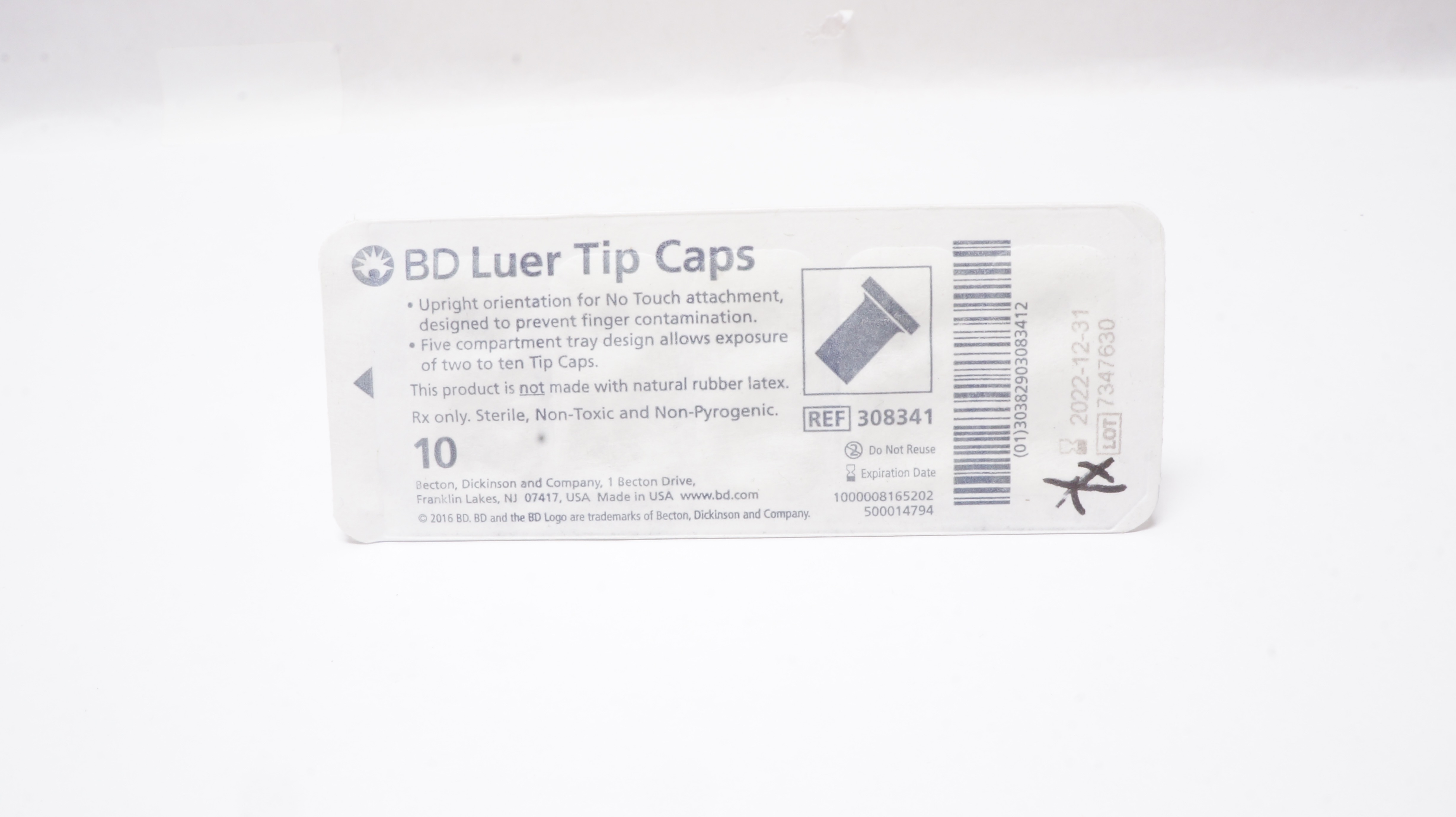 BD 308341 Luer Tip Caps - Pack of 10 (x)