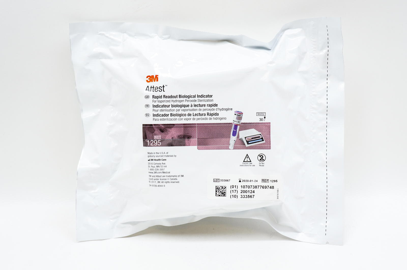 3M 1295 Attest Rapid Readout Biological Indicator (x) - Pack of 30