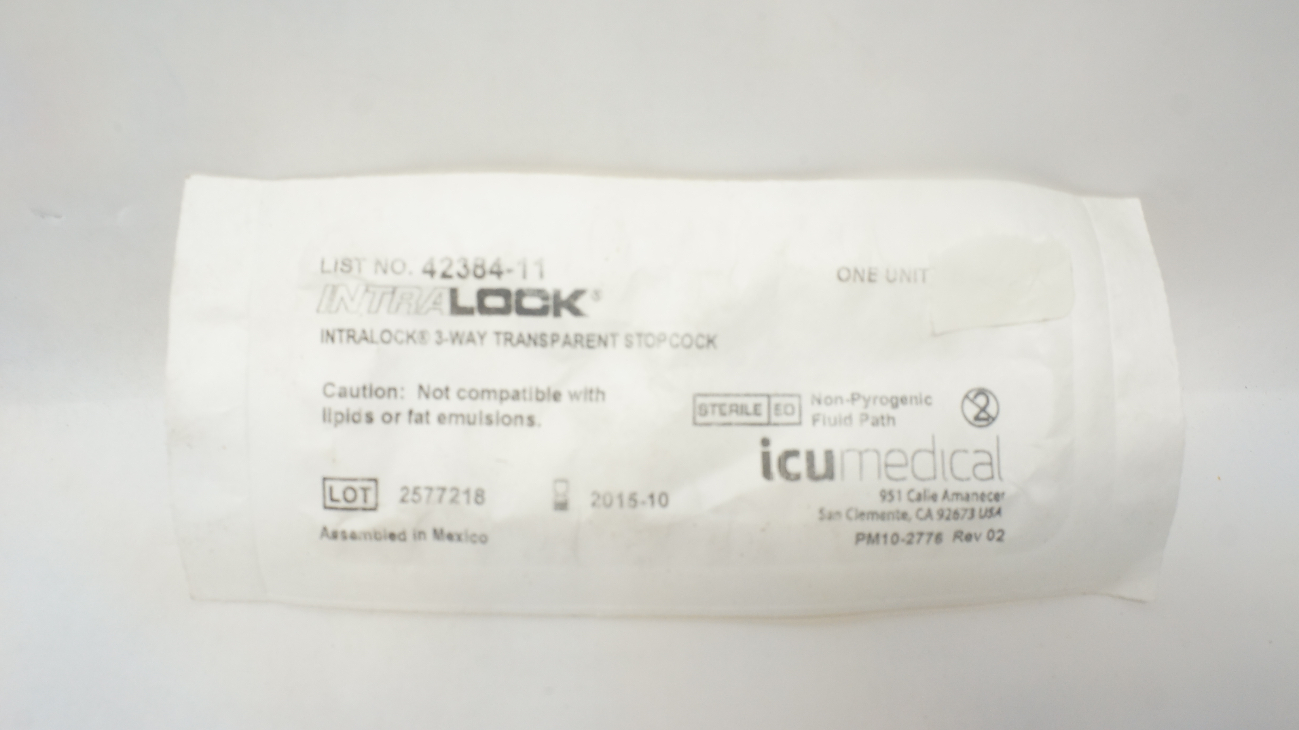 IcuMedical 42384-11 IntraLock 3-way Transparent Stopcock (x)