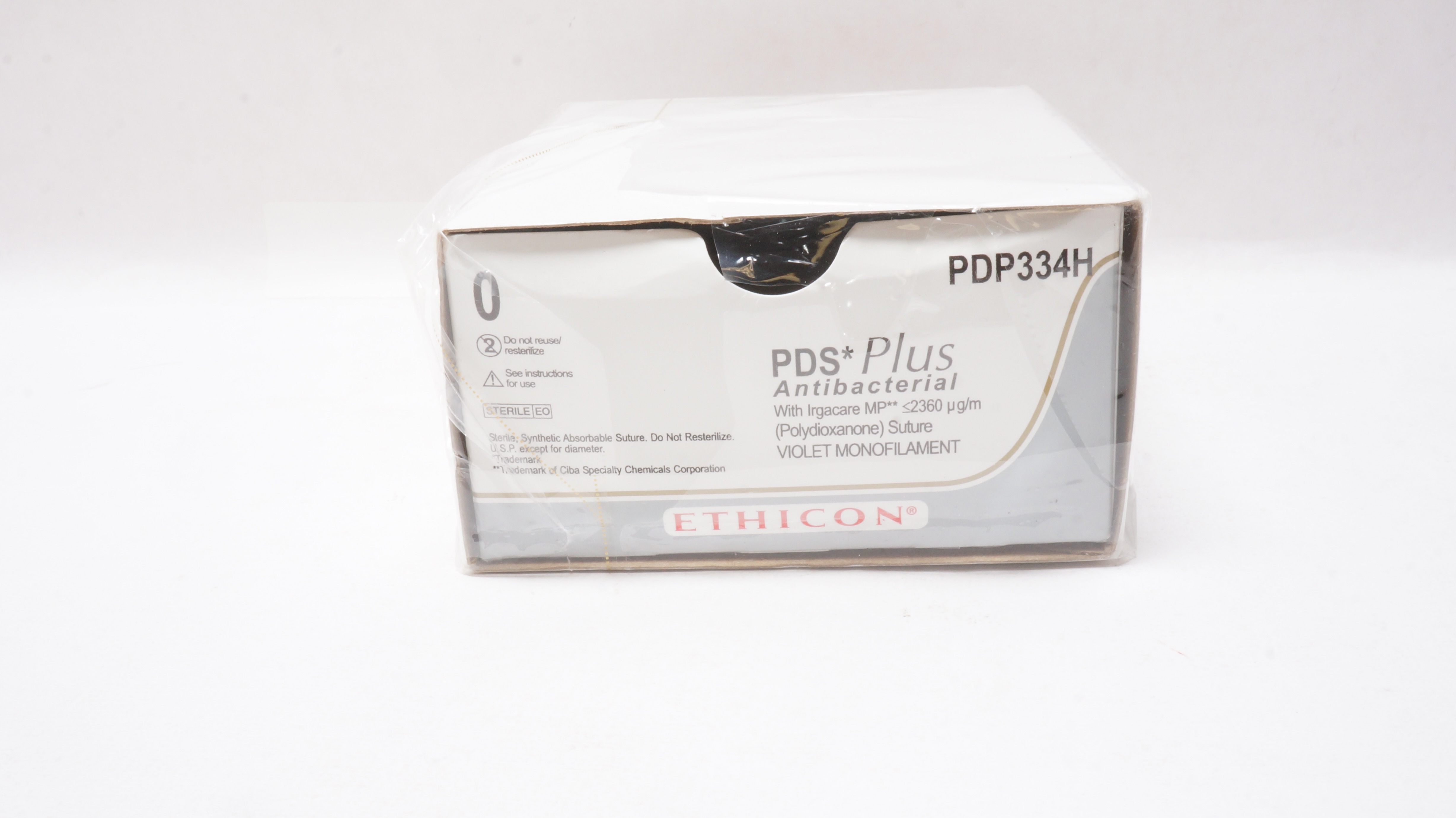 Ethicon PDP334H 0 PDS Plus Antibacterial Violet Monofilament 27inch-Box of 36(x)