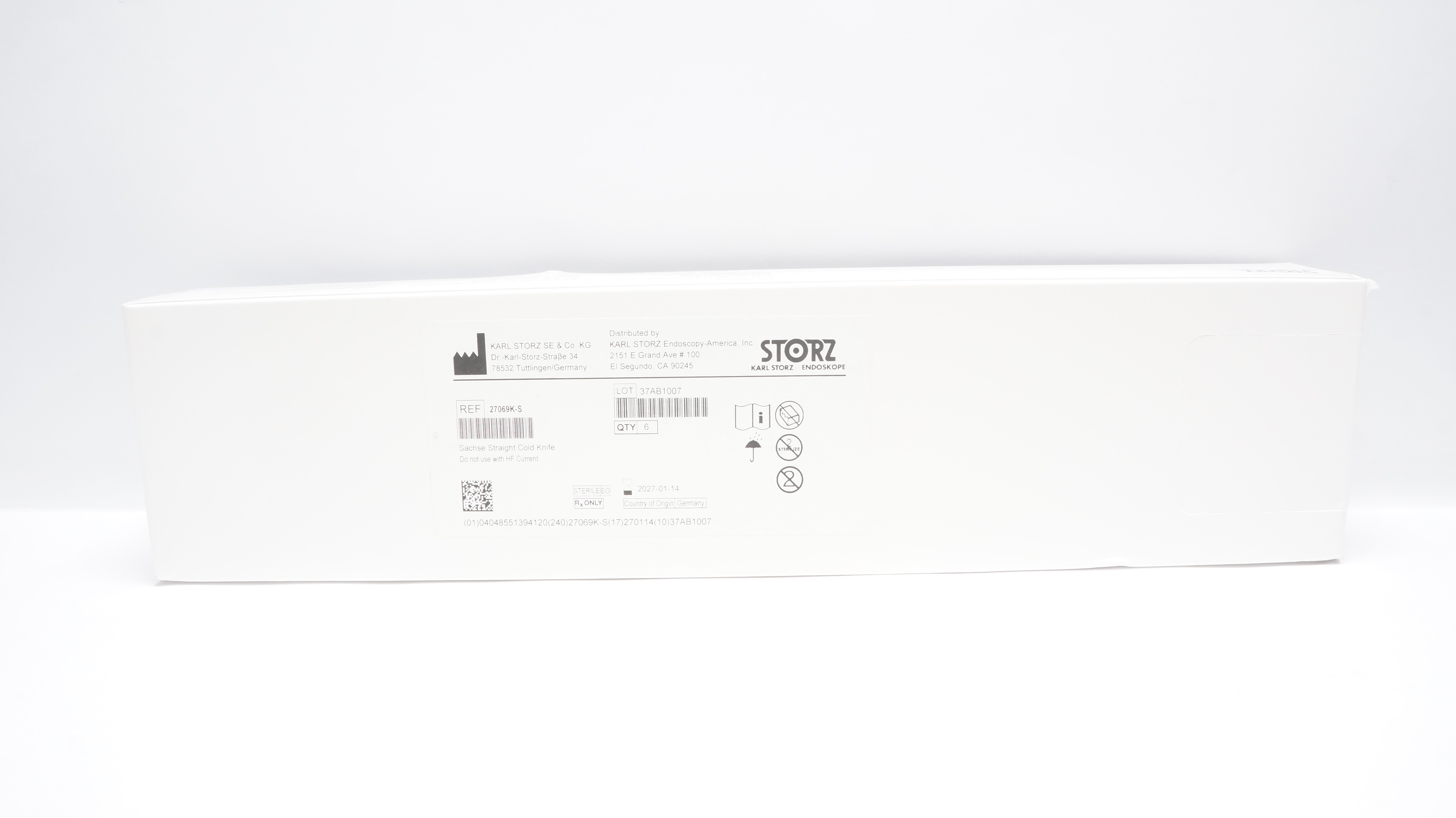 Karl Storz 27069K-S Sachse Straight Cold Knife - Box of 6