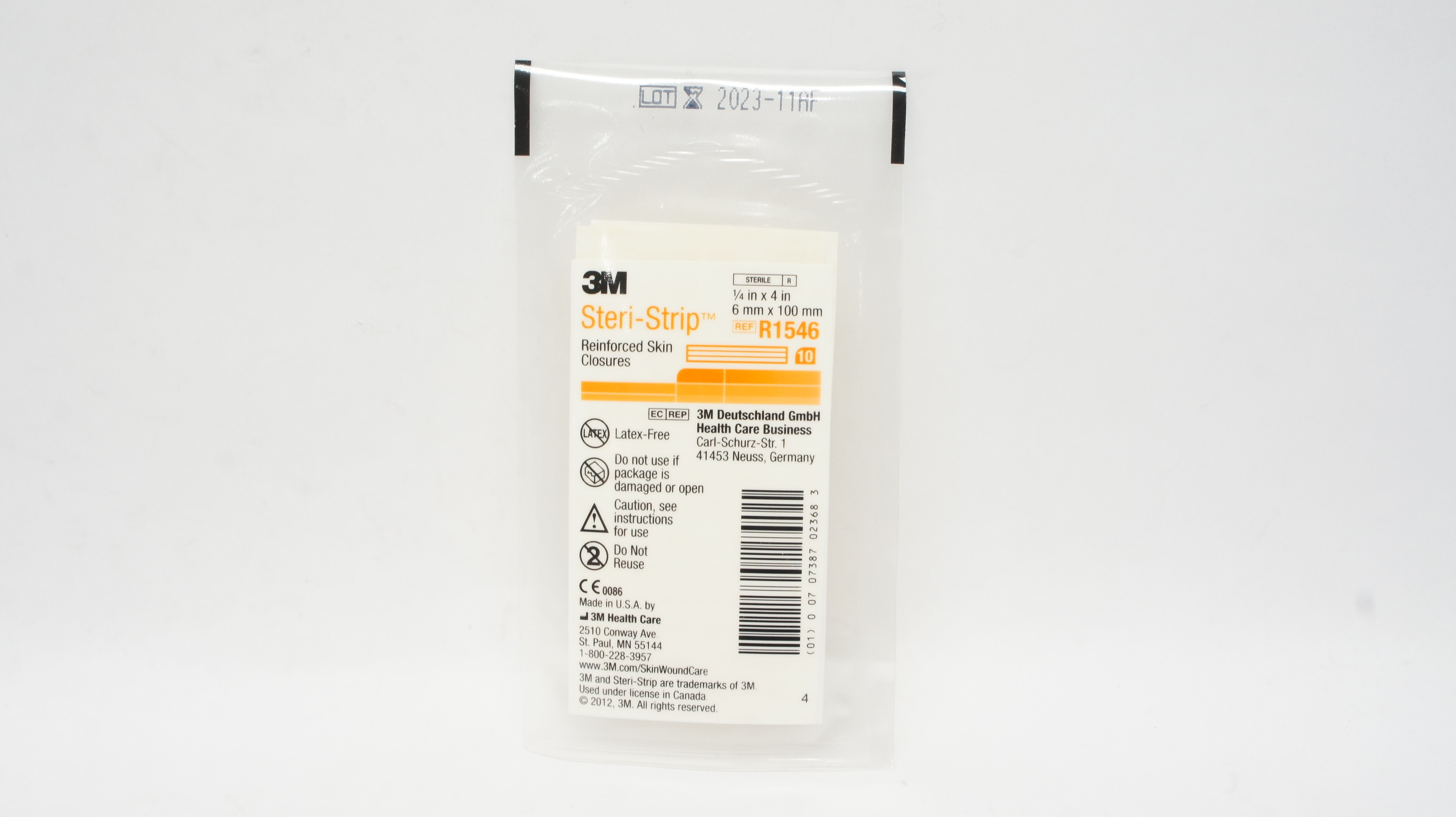 3M R1546 Steri-Strip Reinforced Skin Closures 1/4inch x 4inch (x) - Packet of 10
