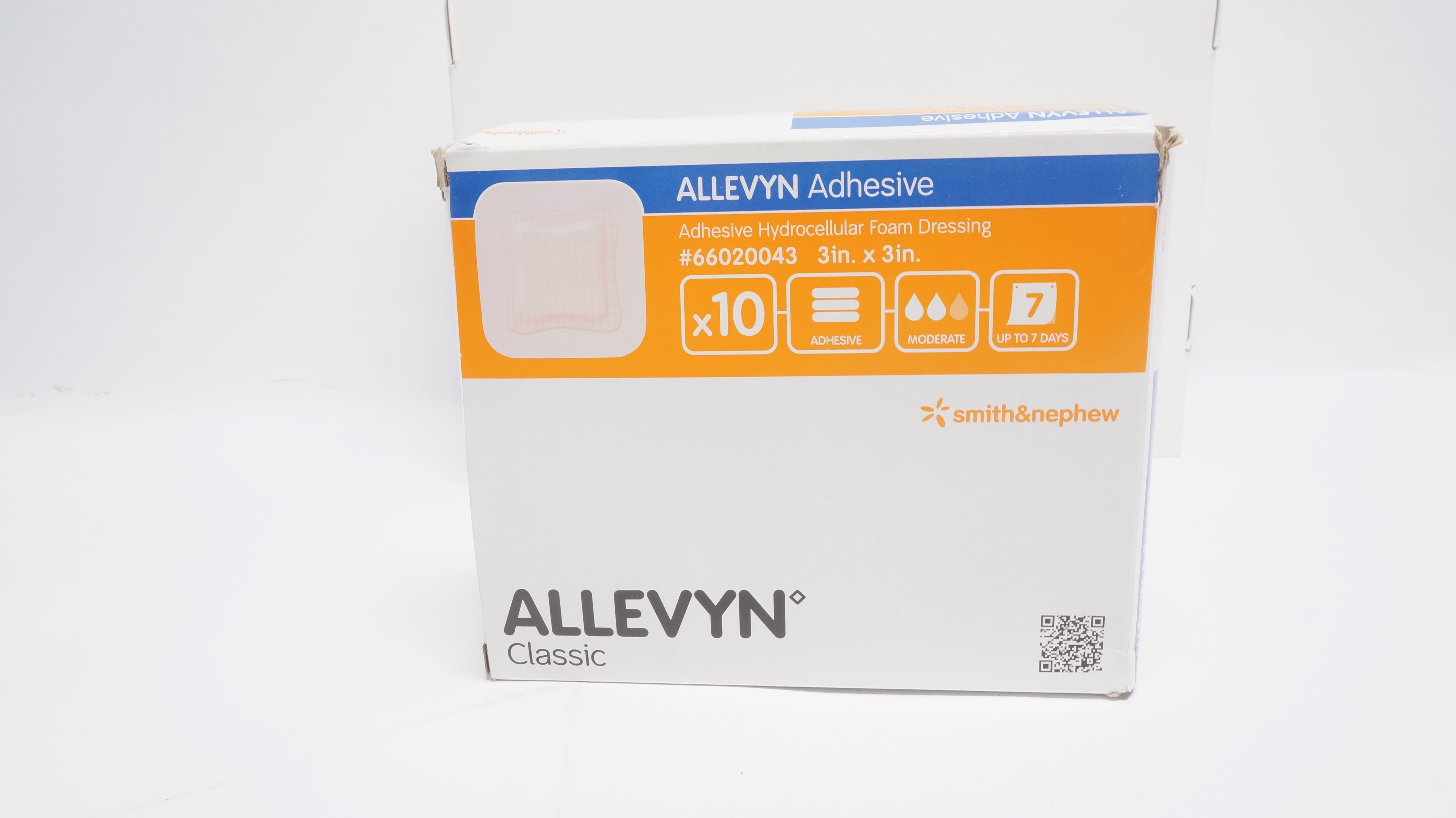Smith&Nephew 66020043 Allevyn Classic Adhesive 3inch x 3inch(x) - Box of 10